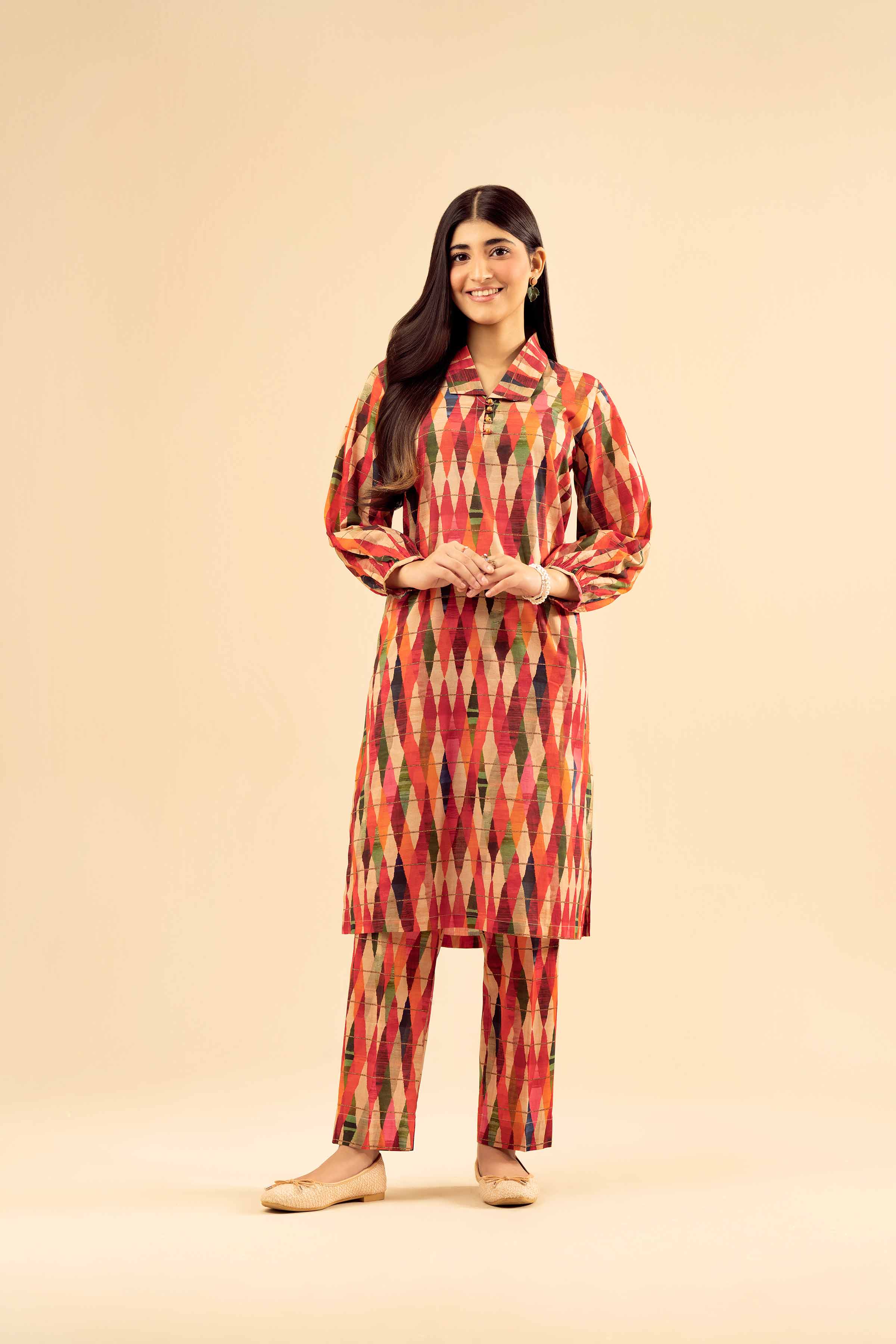 2 Piece - Printed Suit - PW25-06 READY TO WEAR Multi Cambric 2PC Printed