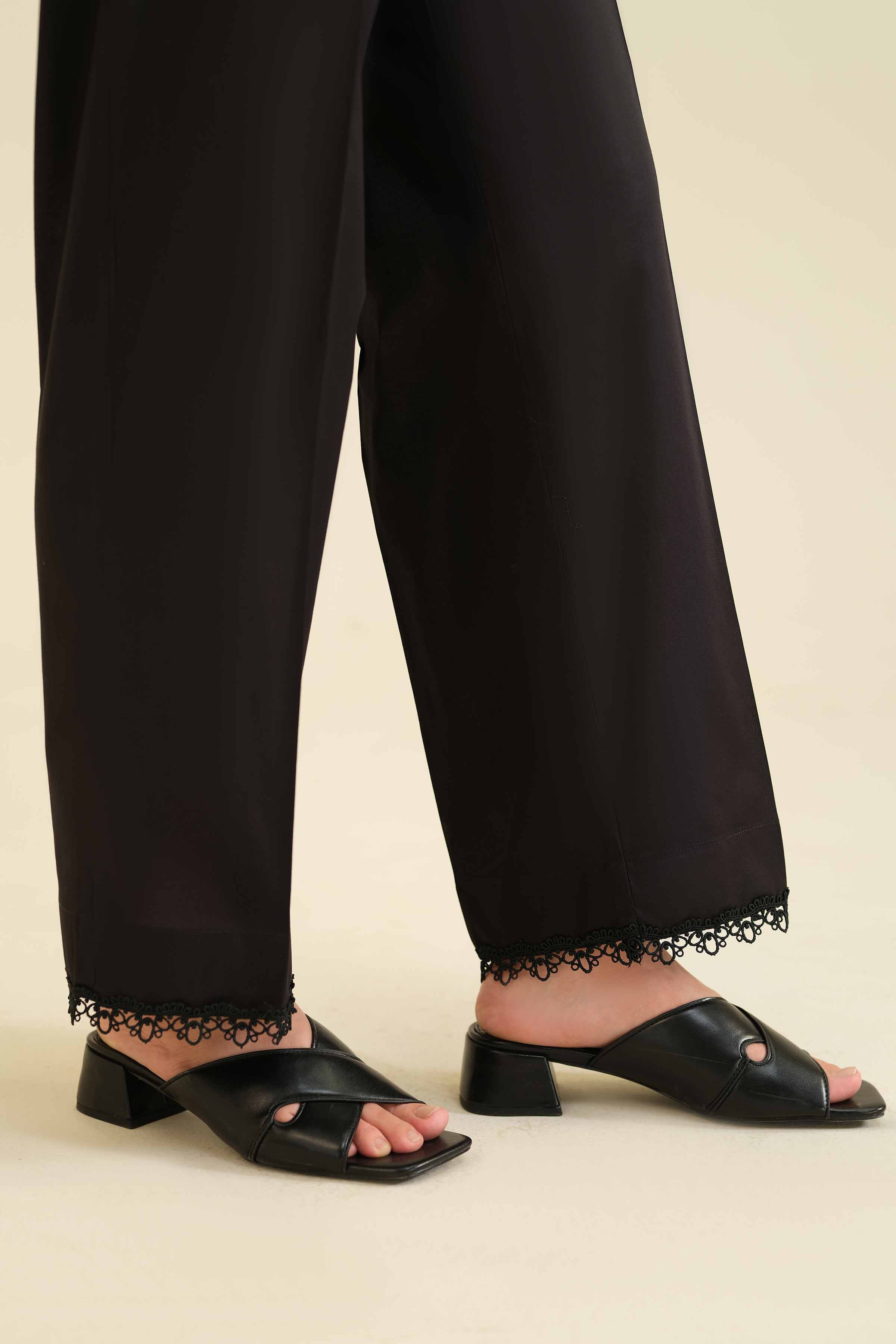 Basic Trousers - PW25-109 READY TO WEAR Black Cambric 1PC Solids