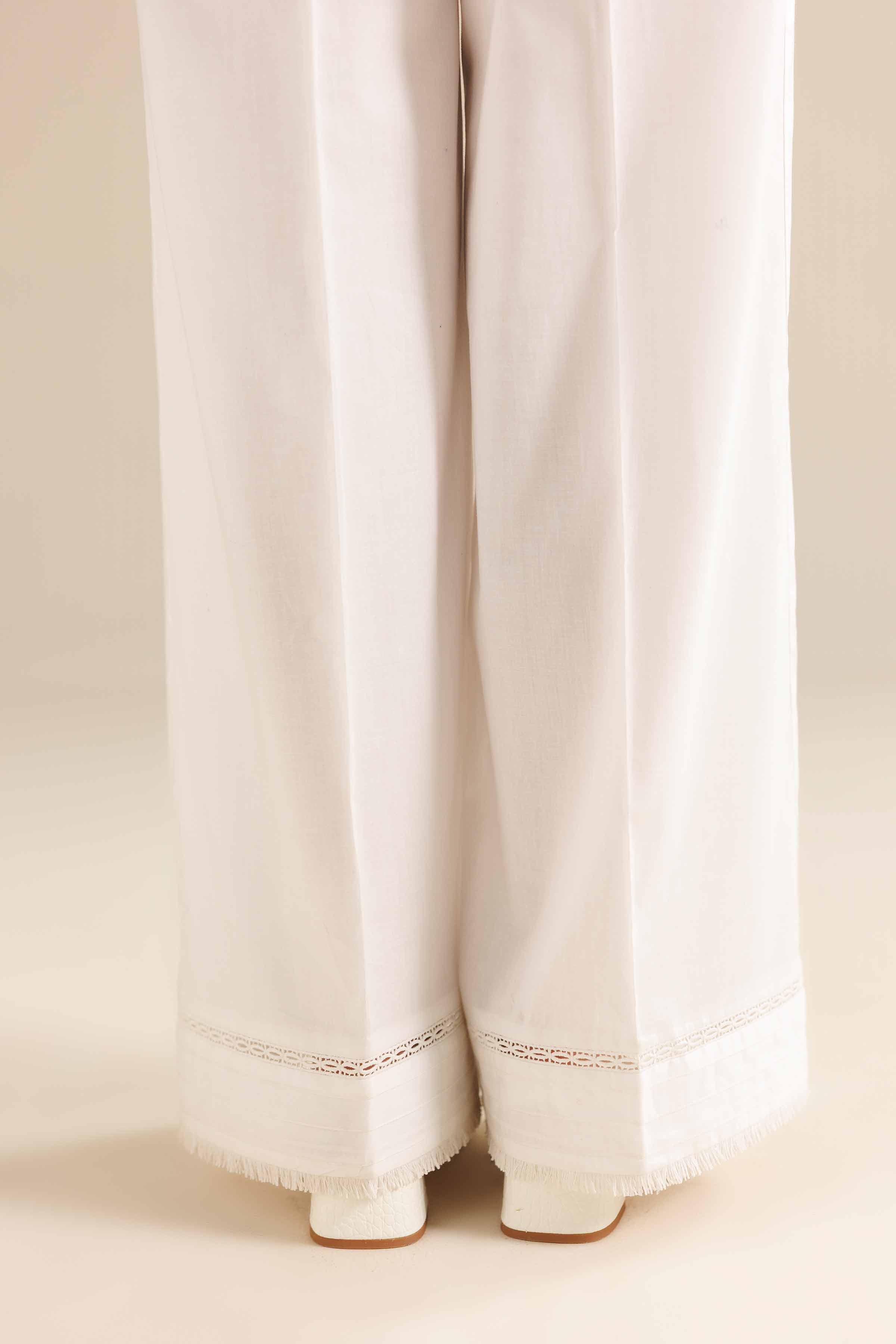 Basic Trousers - PW25-119 READY TO WEAR White Cambric 1PC Solids