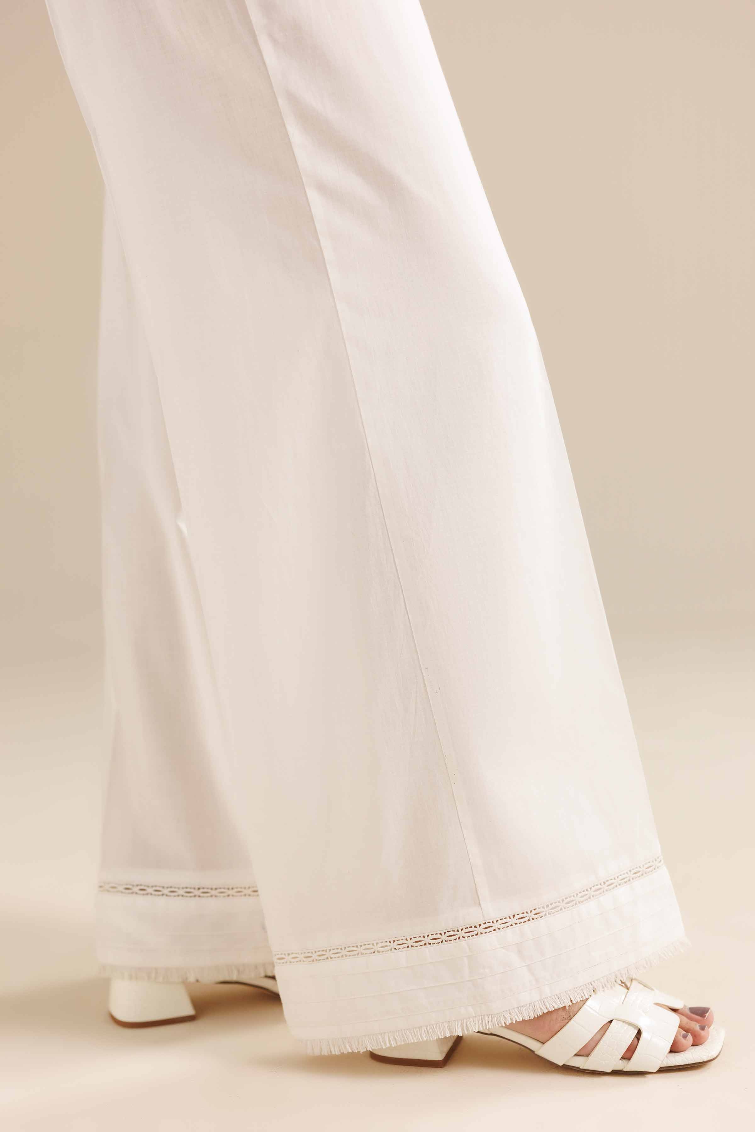 Basic Trousers - PW25-119 READY TO WEAR White Cambric 1PC Solids