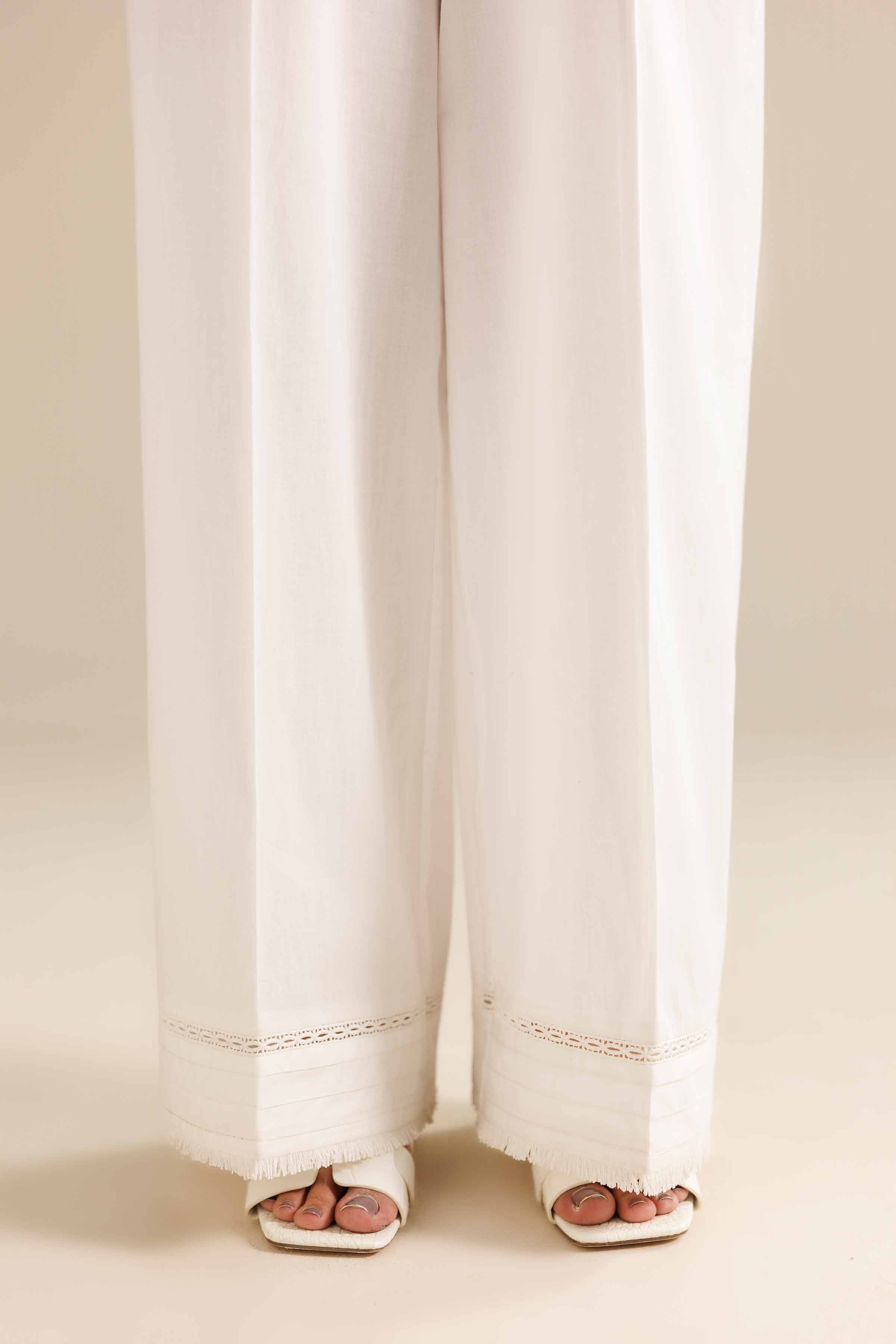 Basic Trousers - PW25-119 READY TO WEAR White Cambric 1PC Solids