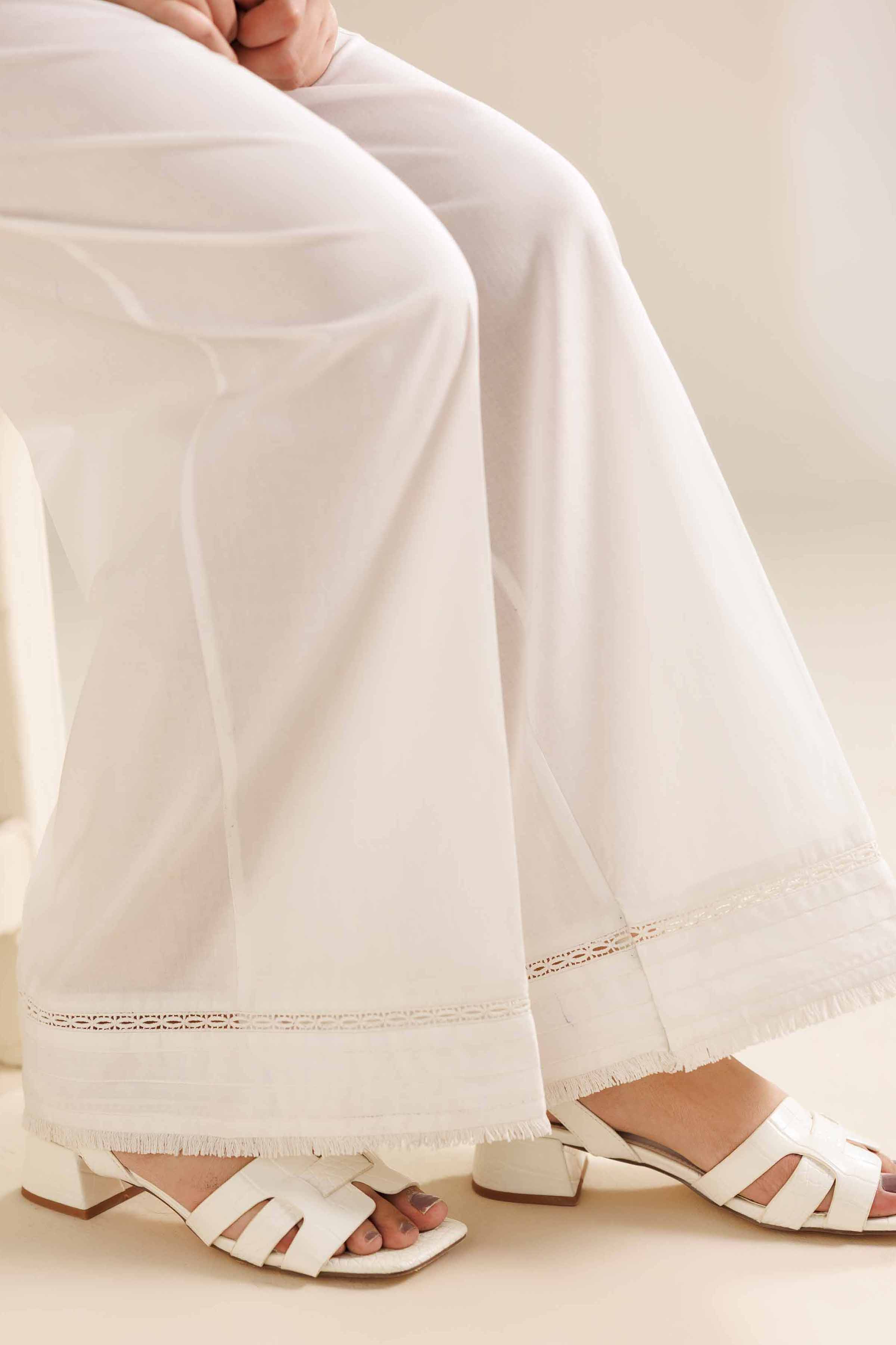 Basic Trousers - PW25-119 READY TO WEAR White Cambric 1PC Solids