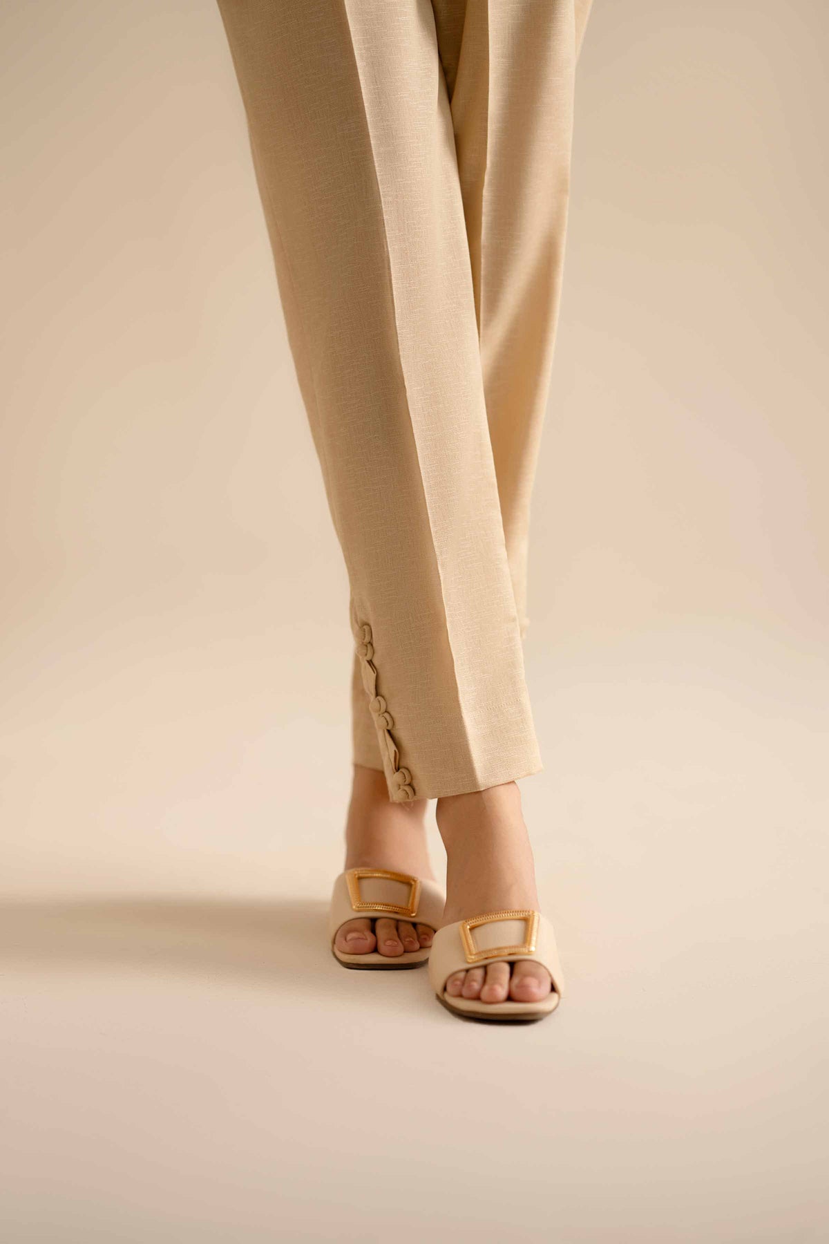 Basic Trousers - PW25-129 Beige Karandi 1PC Solids Nishat Australia
