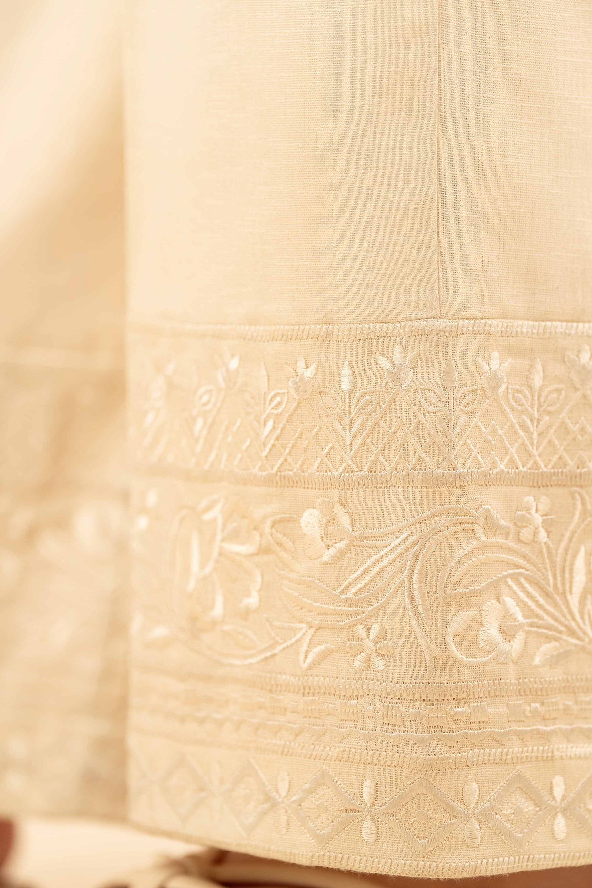 Embroidered Trousers - PW25-133 White Karandi 1PC Embroidered Nishat Australia
