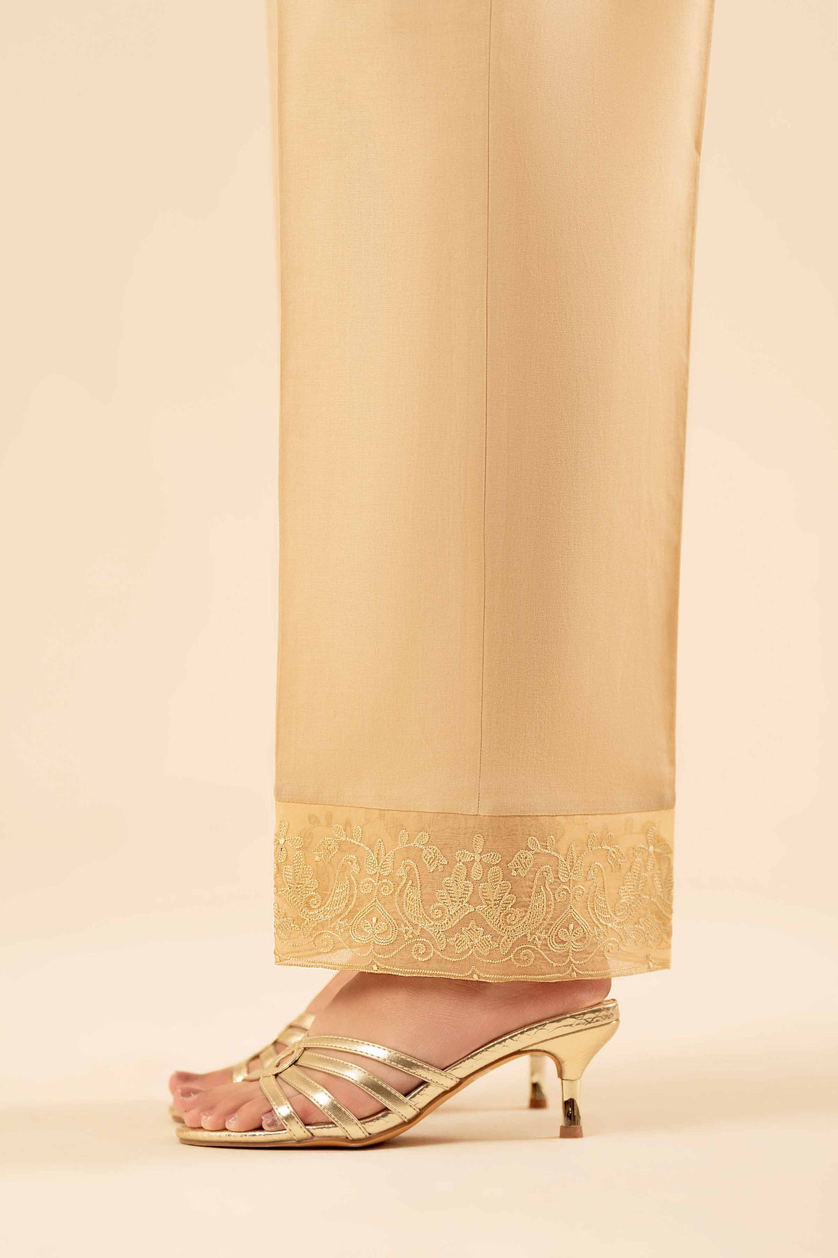 Embroidered Trousers - PW25-138 Beige Cambric 1PC Embroidered Nishat Australia