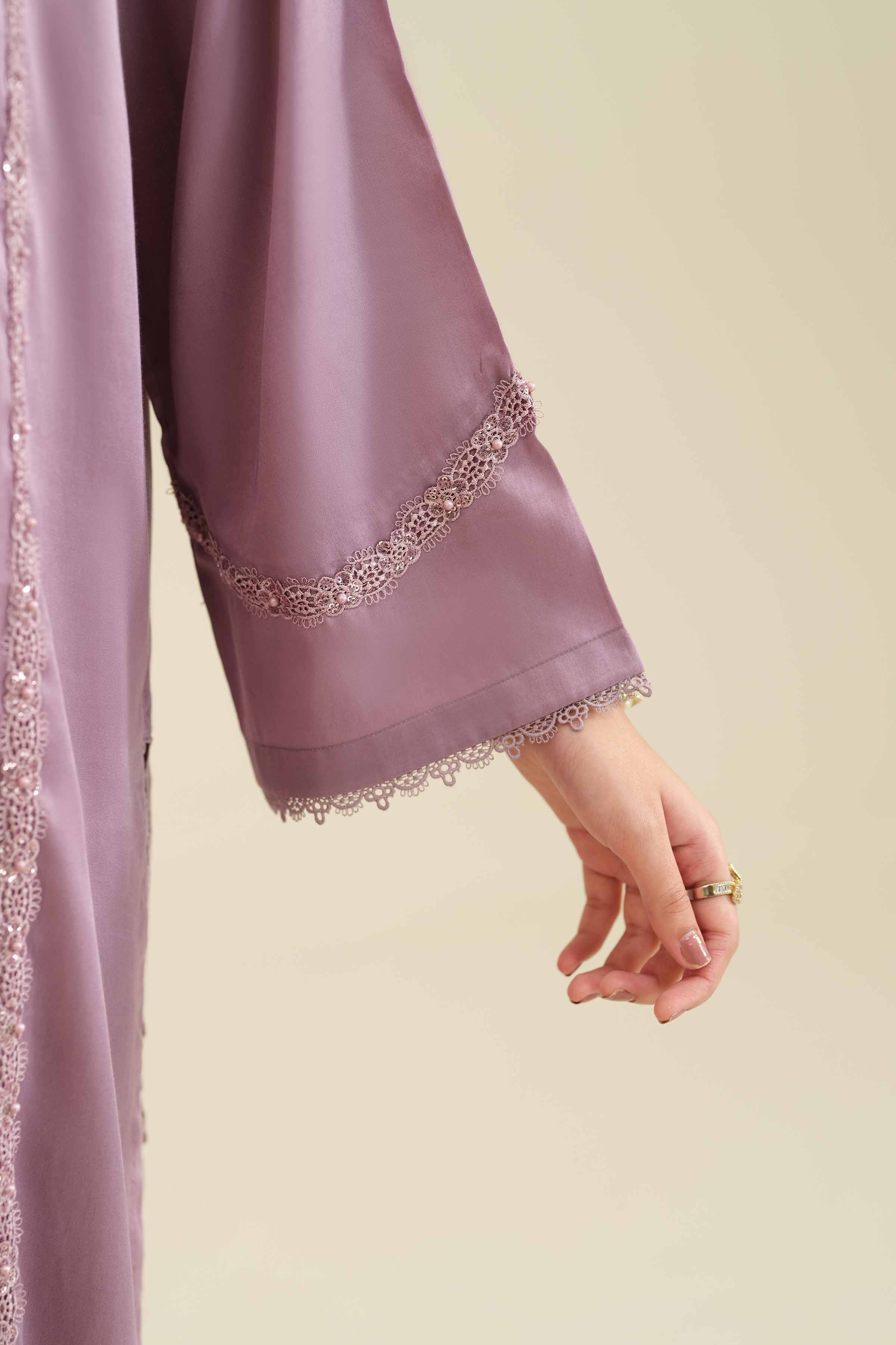 3 Piece - Basic Suit - PW25-14 READY TO WEAR Purple Sateen 3PC Solids
