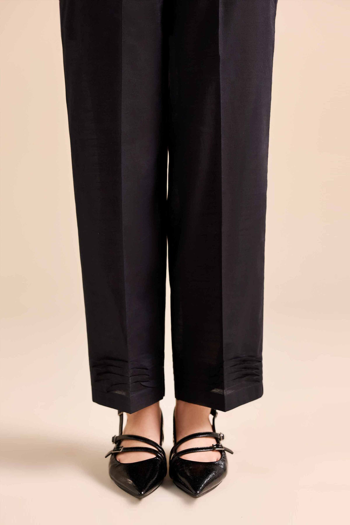 Basic Trousers - PW25-142 Black Karandi 1PC Solids Nishat Australia