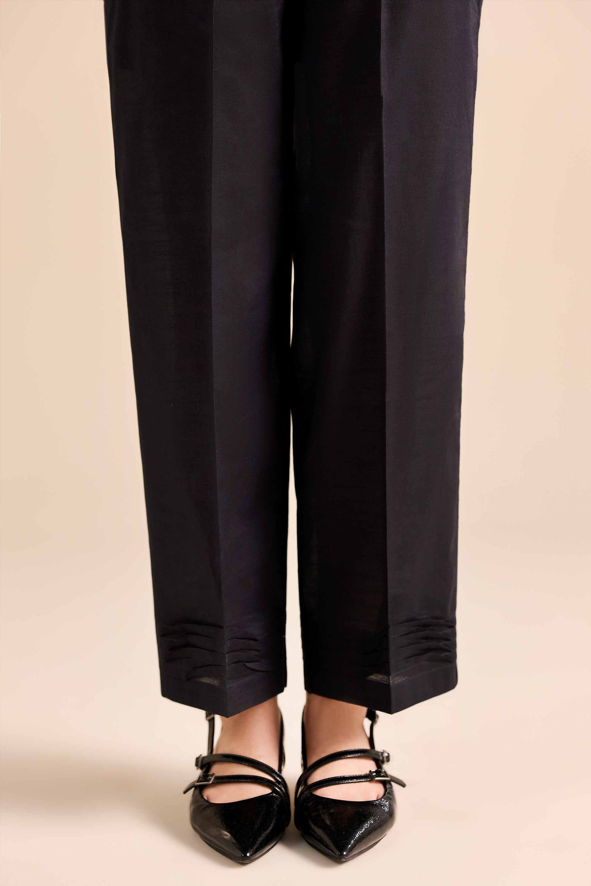 Basic Trousers - PW25-142 Black Karandi 1PC Solids Nishat Australia