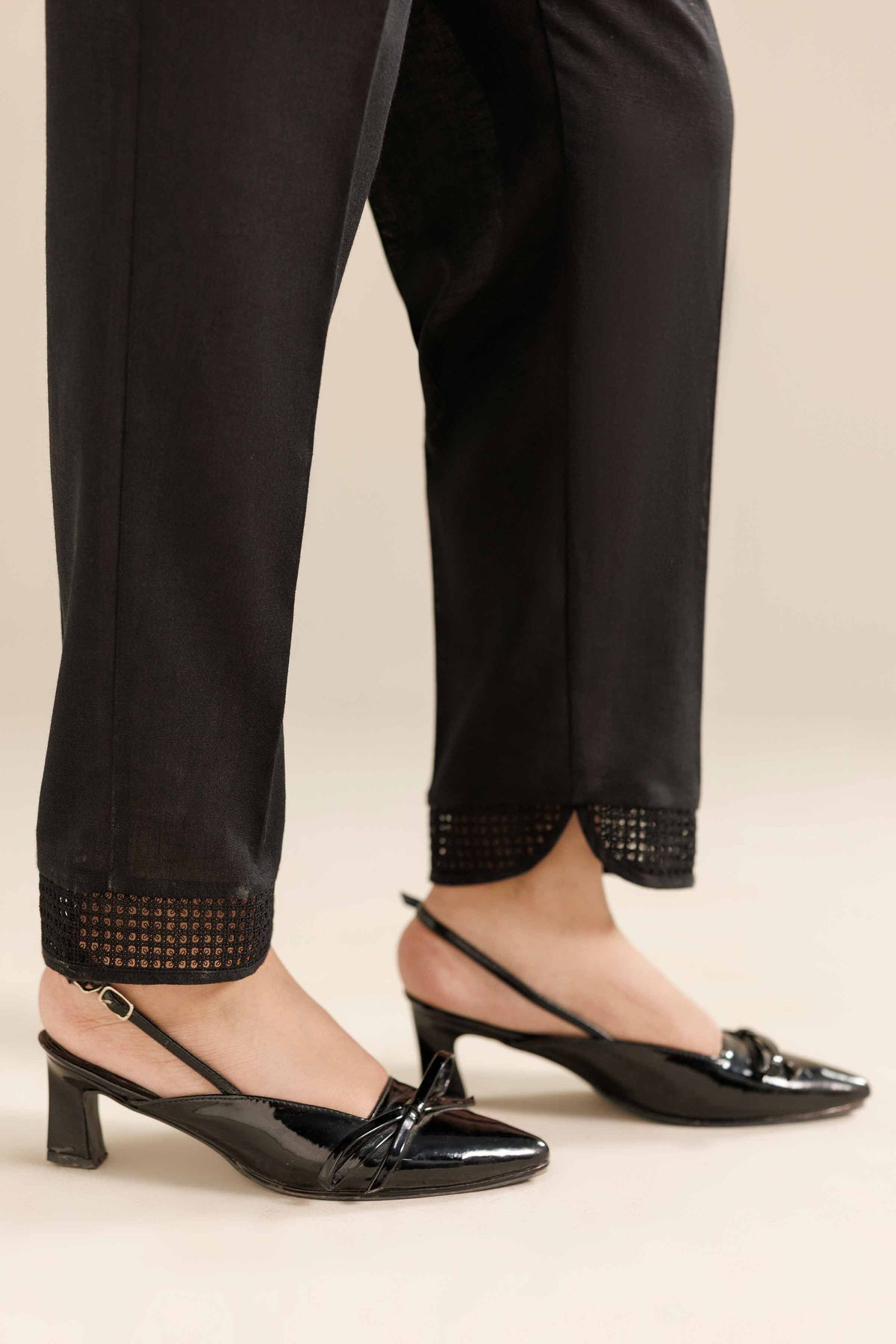 Basic Trousers - PW25-167 Black Cambric 1PC Solids Nishat Australia
