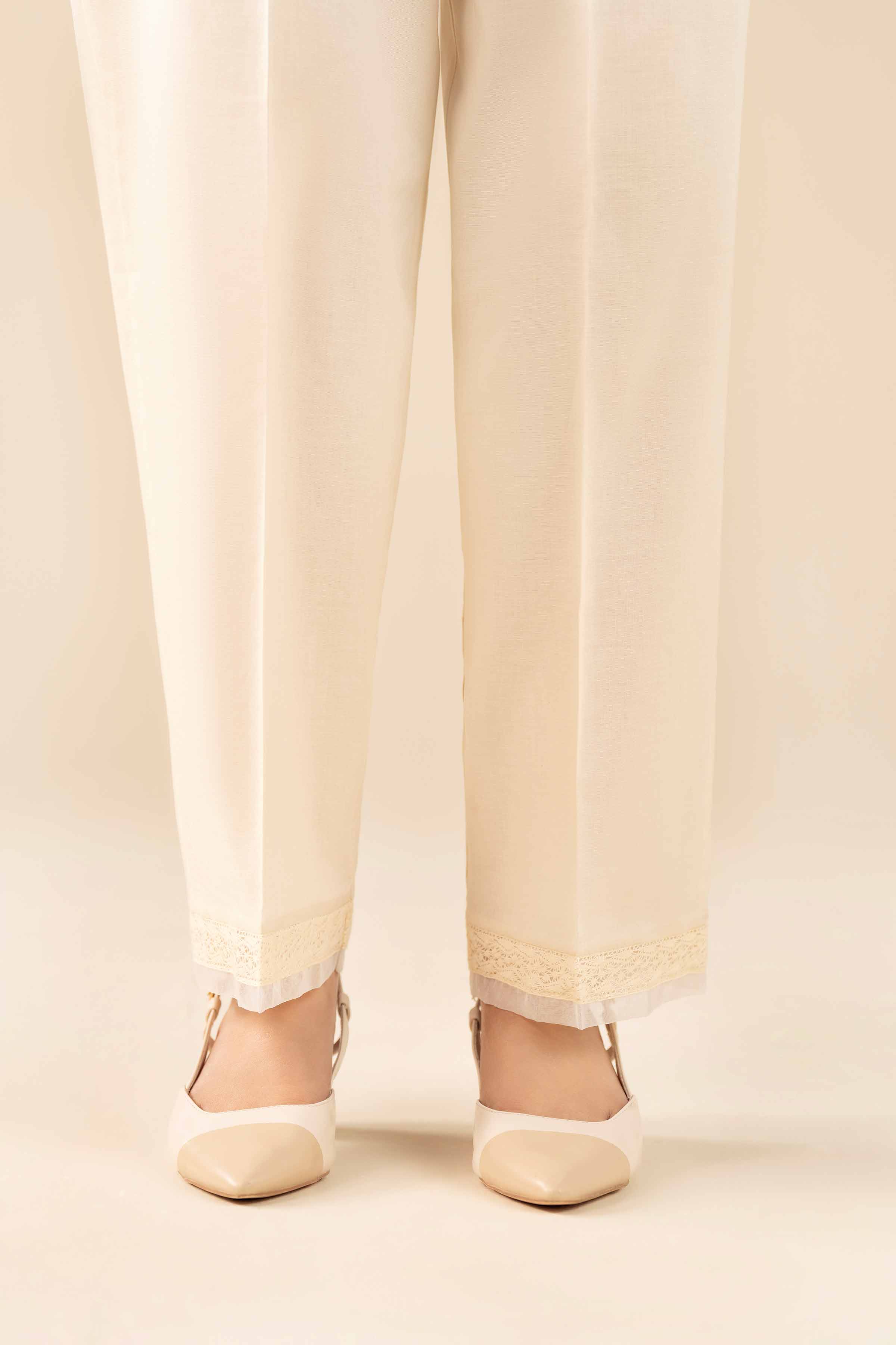 Basic Trousers - PW25-170 READY TO WEAR White Cambric 1PC Solids