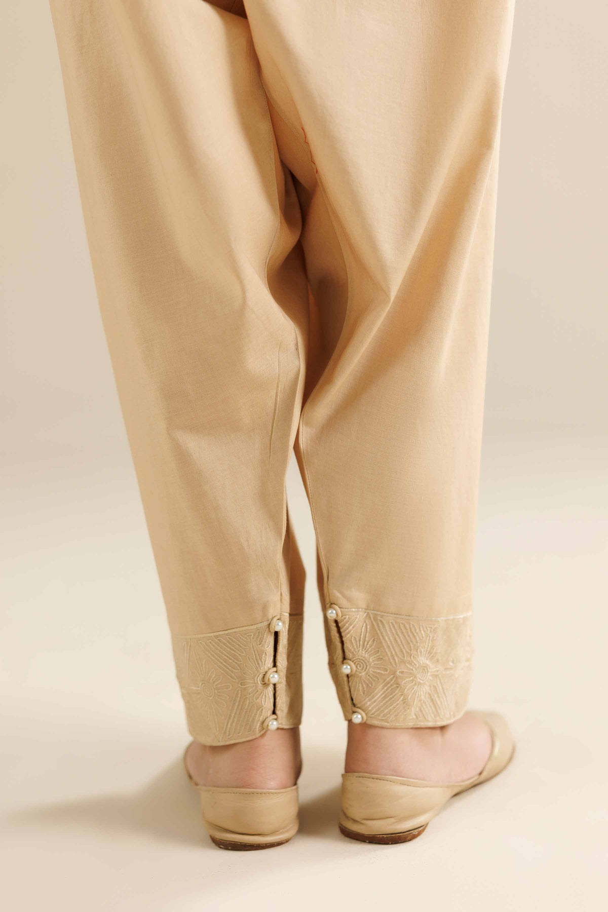 Embroidered Shalwar - PW25-172 Beige Cambric 1PC Embroidered Nishat Australia