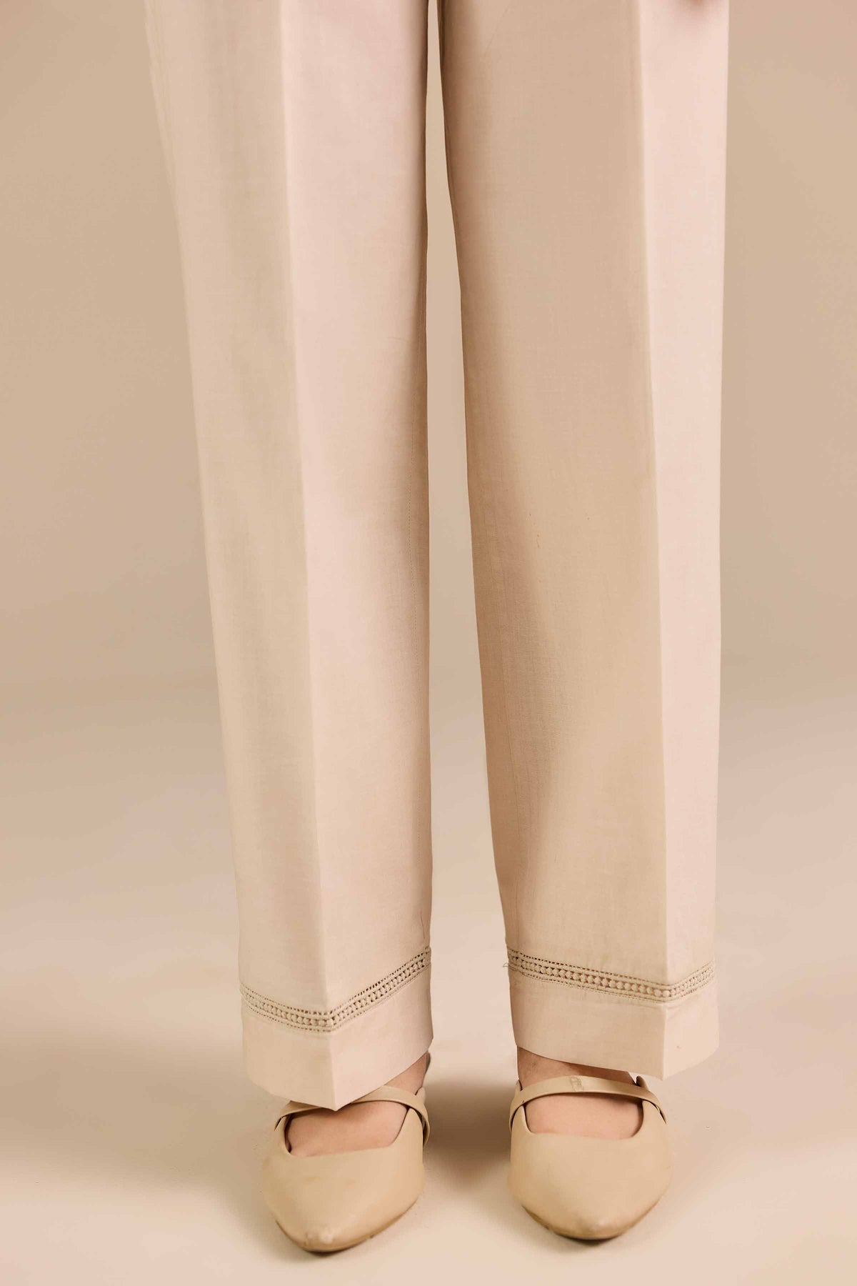 Basic Trousers - PW25-173 Beige Cambric 1PC Solids Nishat Australia