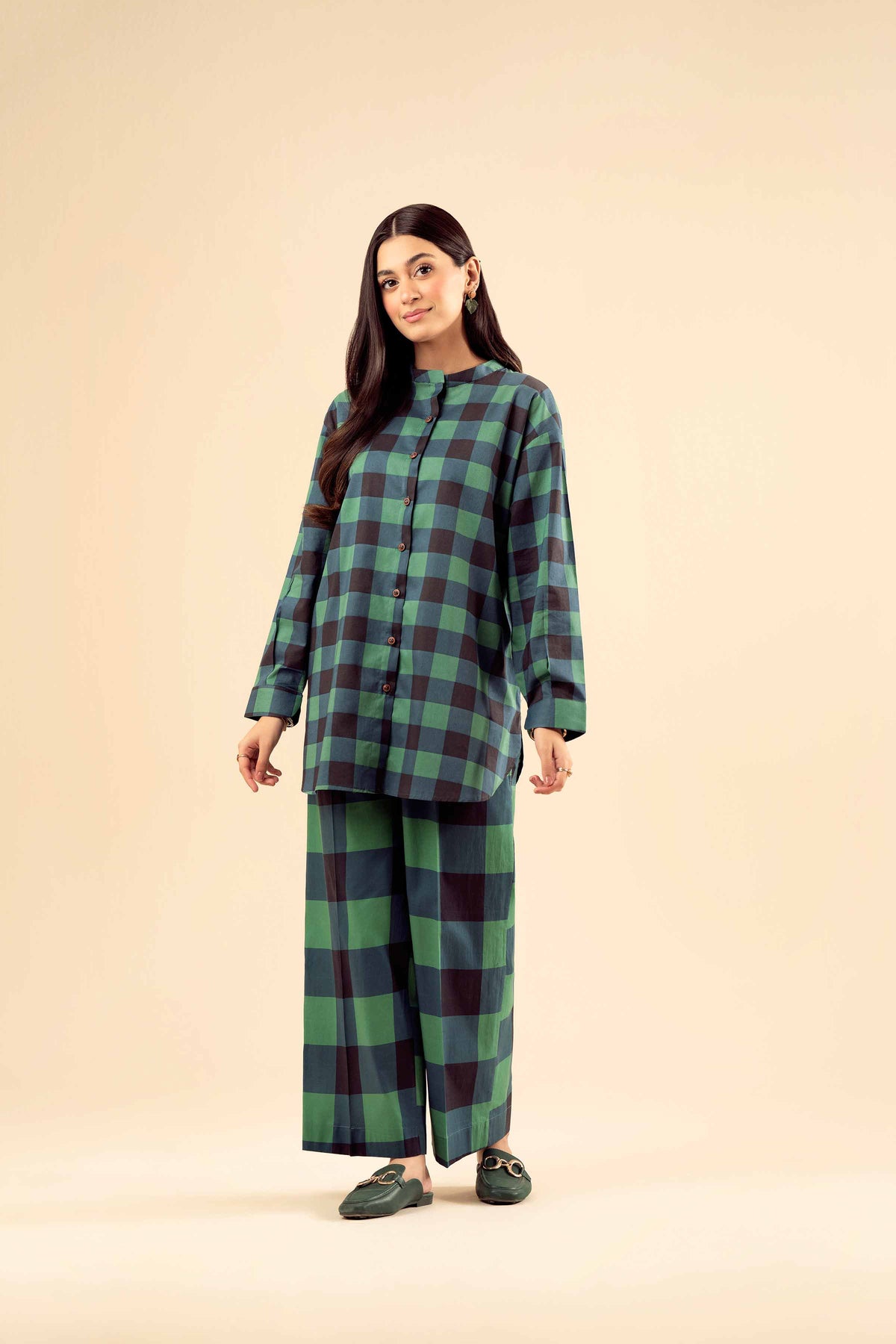 2 Piece - Printed Suit - PW25-18 Green Cambric 2PC Printed Nishat Australia