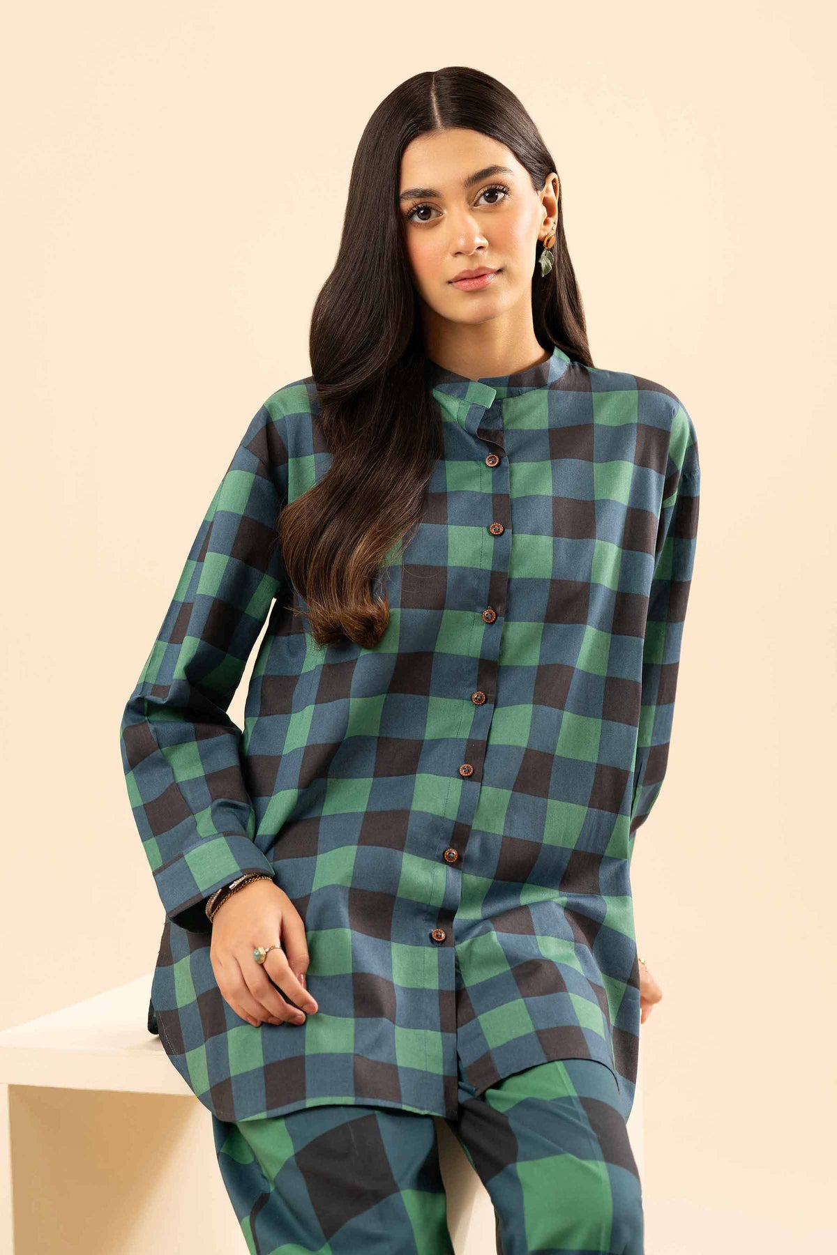 2 Piece - Printed Suit - PW25-18 Green Cambric 2PC Printed Nishat Australia