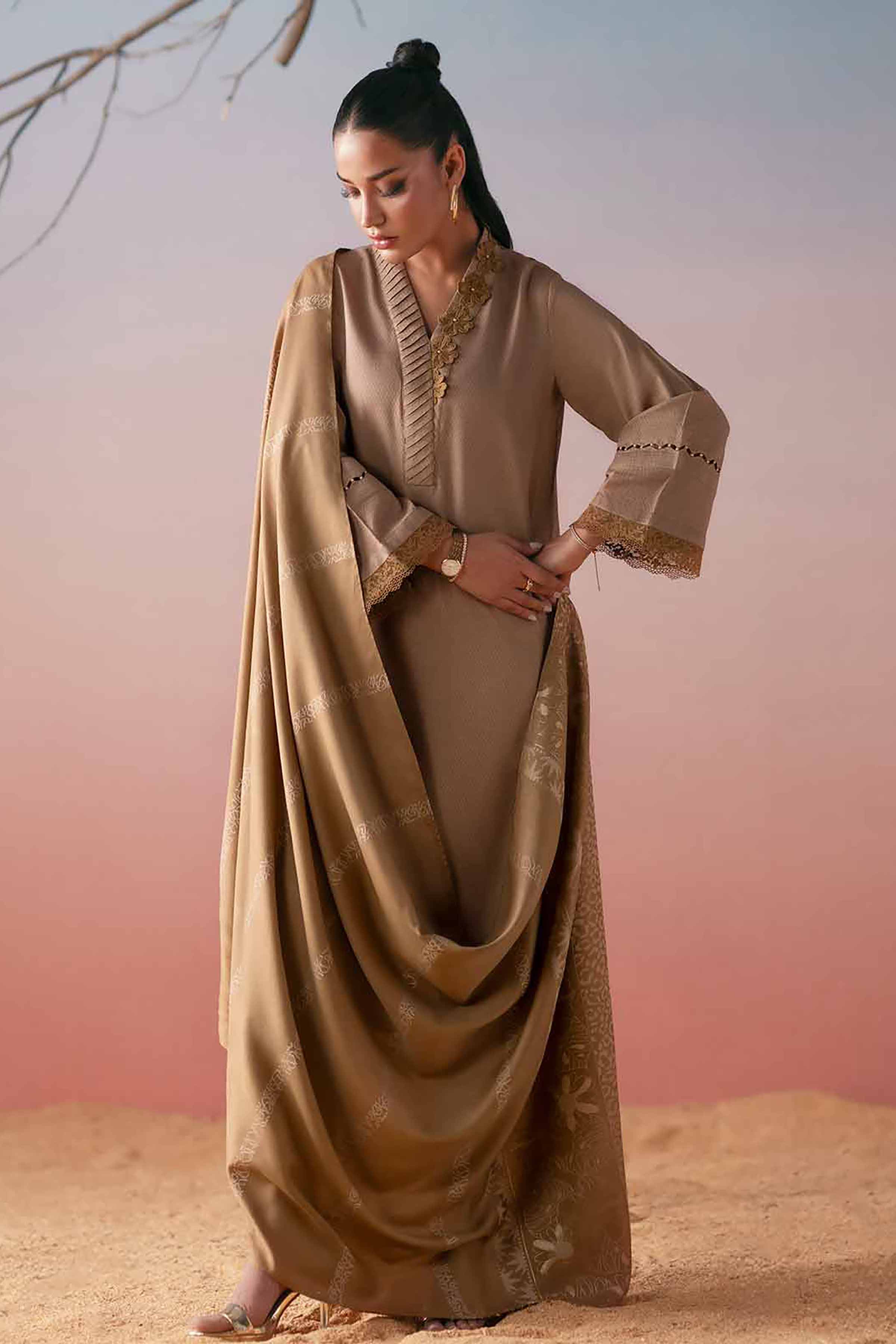 3 Piece - Basic Suit - PW25-195 READY TO WEAR Brown Dobby 3PC Solids