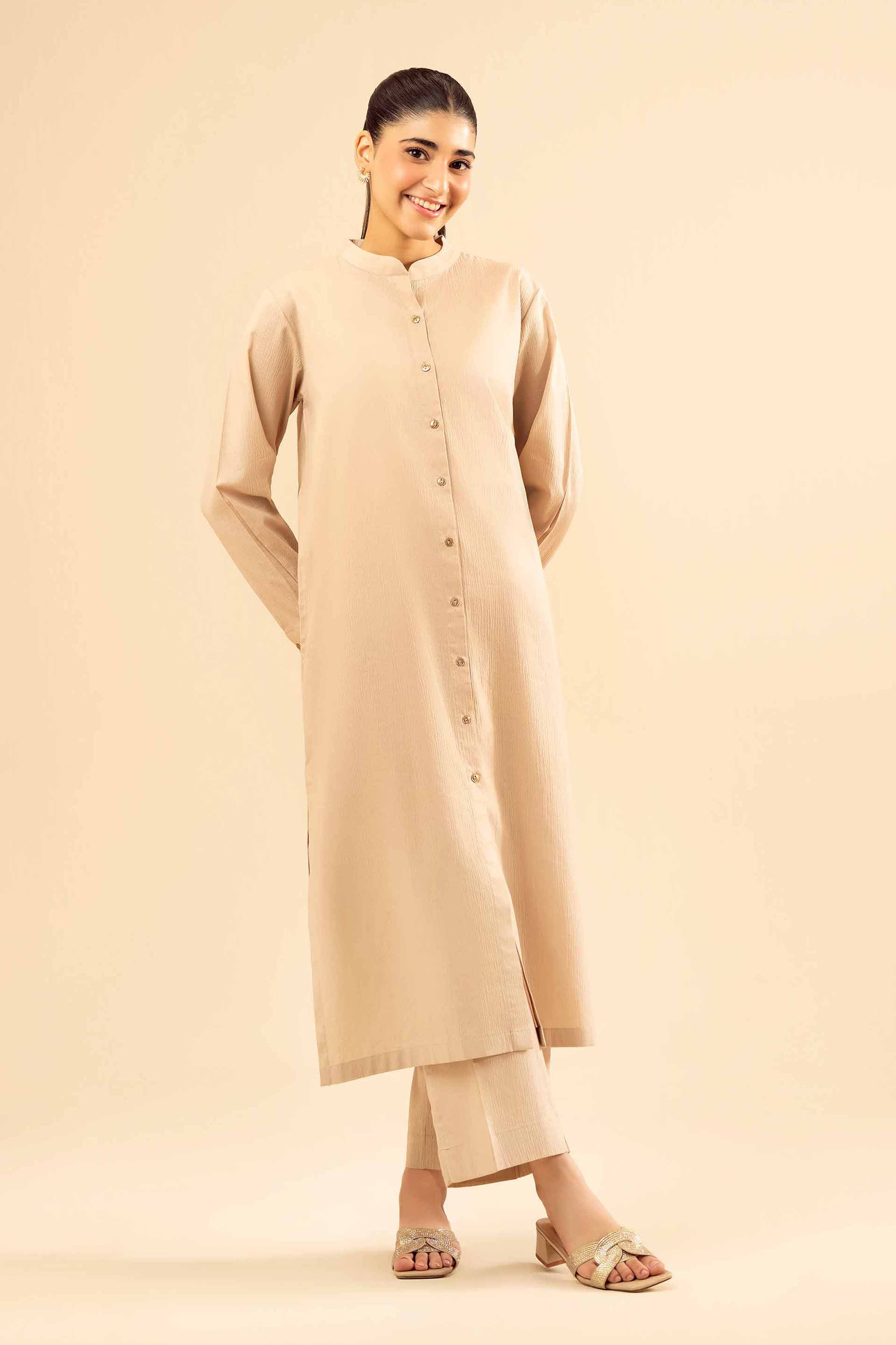 2 Piece - Basic Suit - PW25-203 READY TO WEAR Beige Crush 2PC Solids