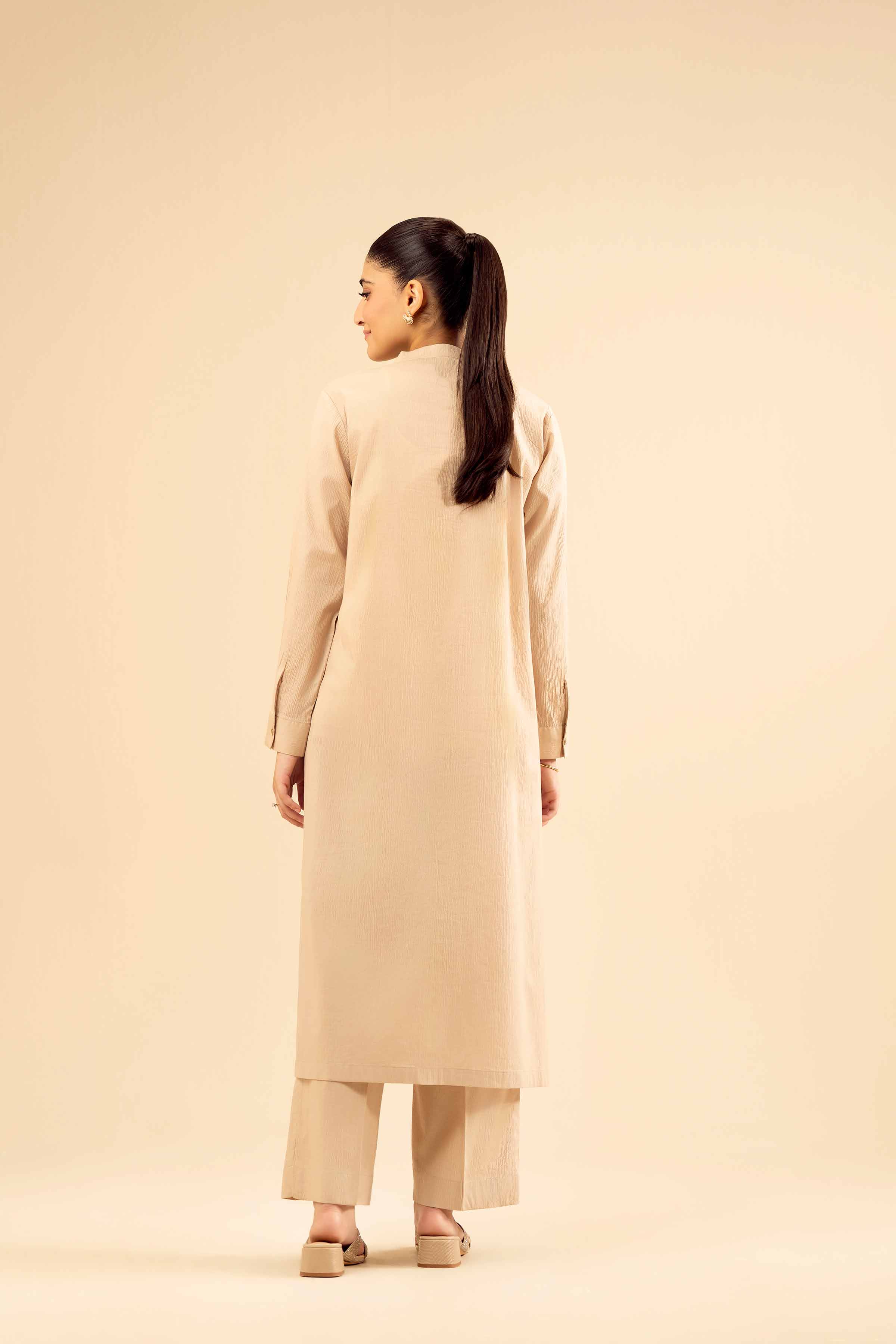 2 Piece - Basic Suit - PW25-203 READY TO WEAR Beige Crush 2PC Solids
