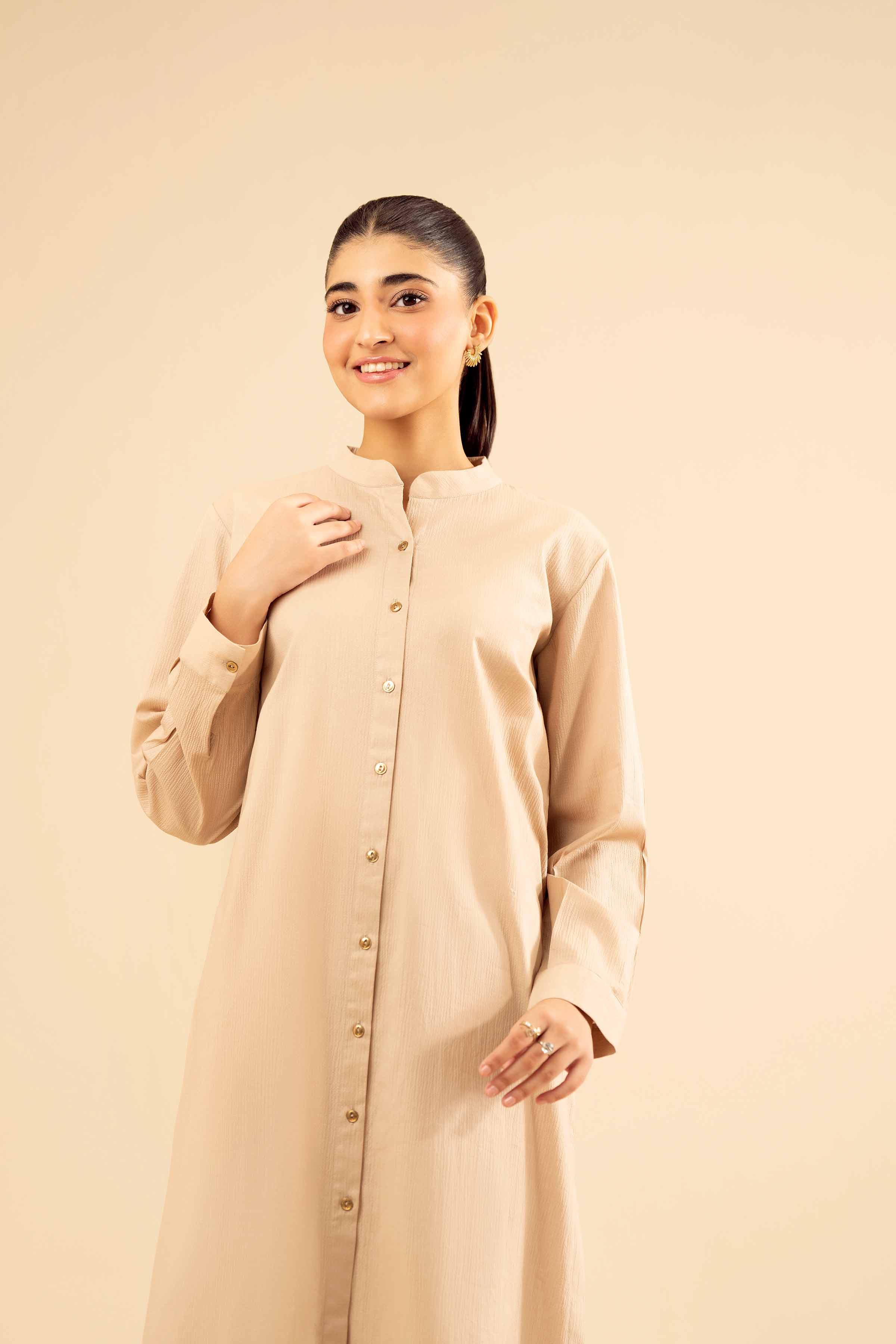 2 Piece - Basic Suit - PW25-203 READY TO WEAR Beige Crush 2PC Solids