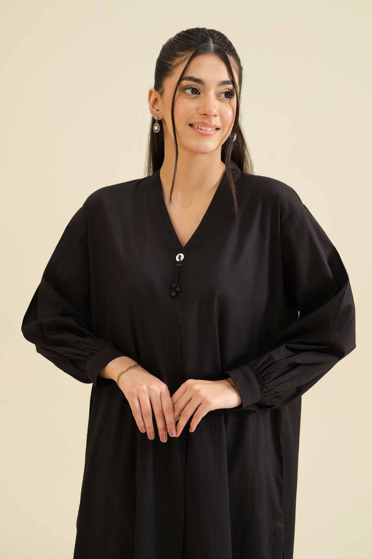 2 Piece - Basic Suit - PW25-204 Black Chiffon 2PC Solids Nishat Australia