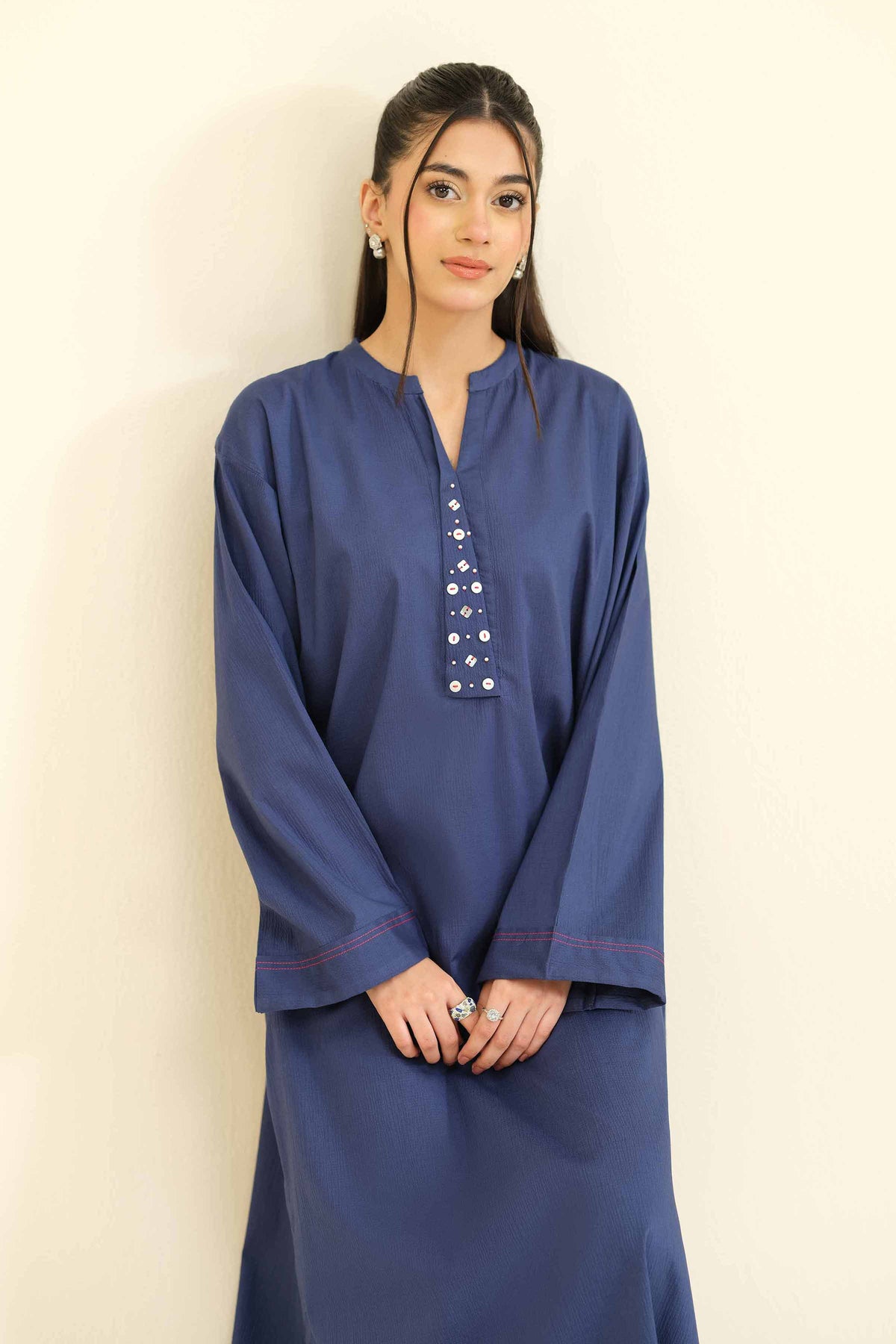 2 Piece - Basic Suit - PW25-207 Blue Chiffon 2PC Solids Nishat Australia