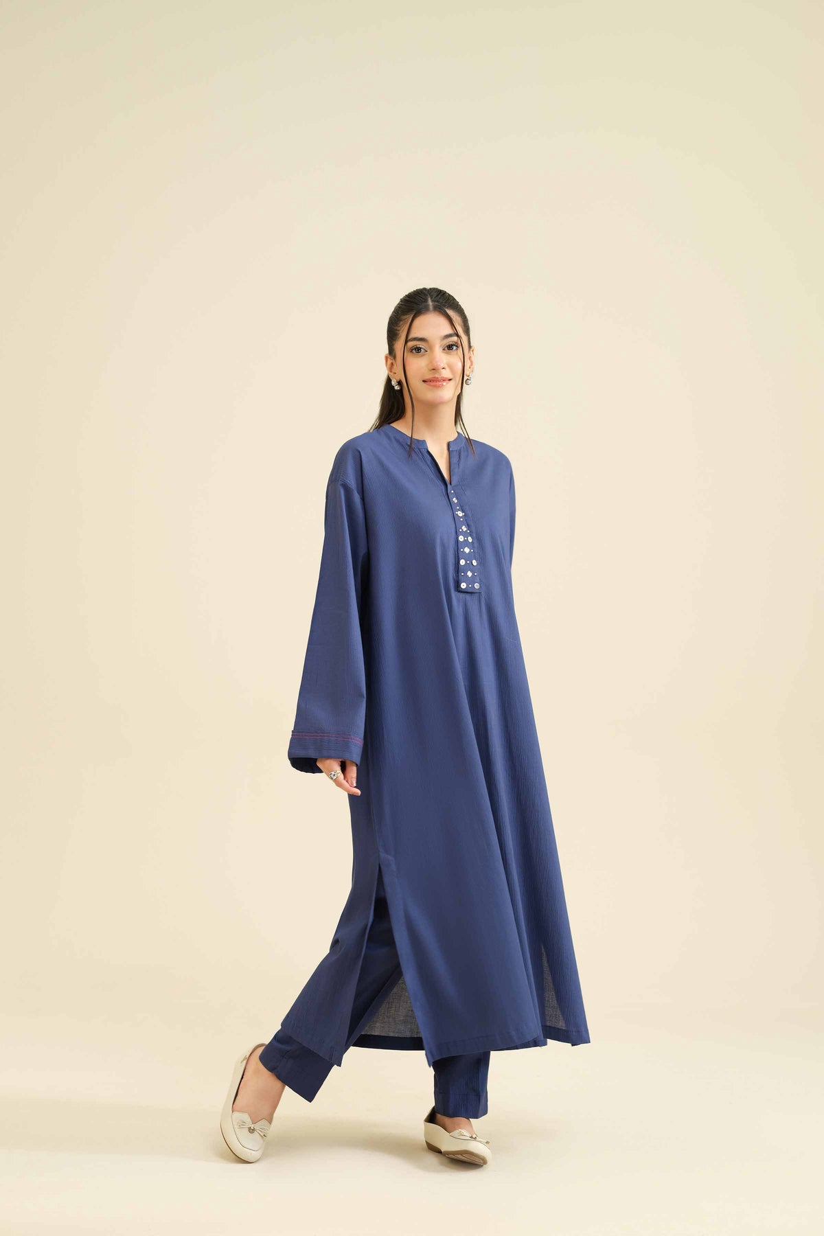 2 Piece - Basic Suit - PW25-207 Blue Chiffon 2PC Solids Nishat Australia