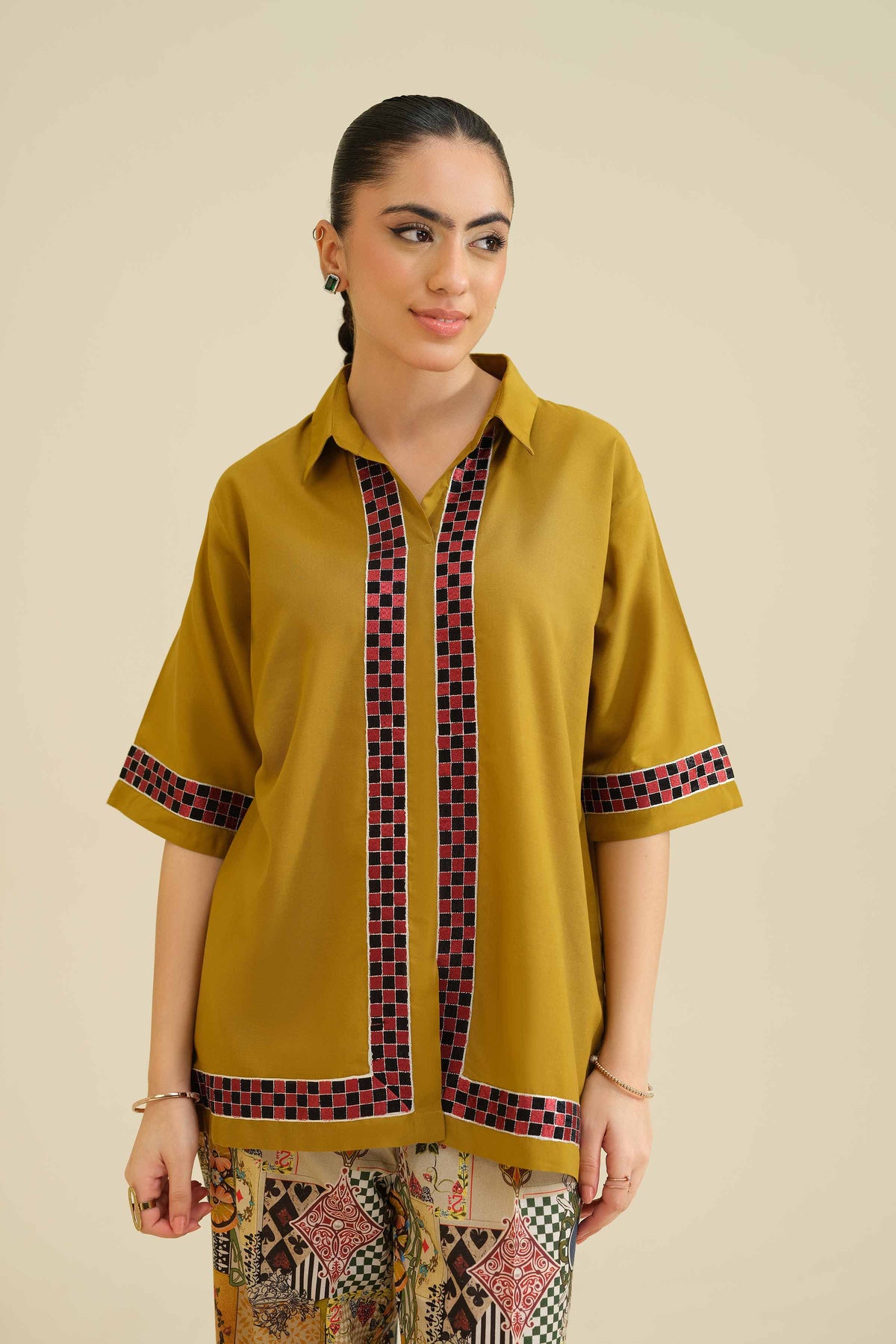 2 Piece - Embroidered Suit - PW25-208 Yellow Wool 2PC Embroidered Nishat Australia