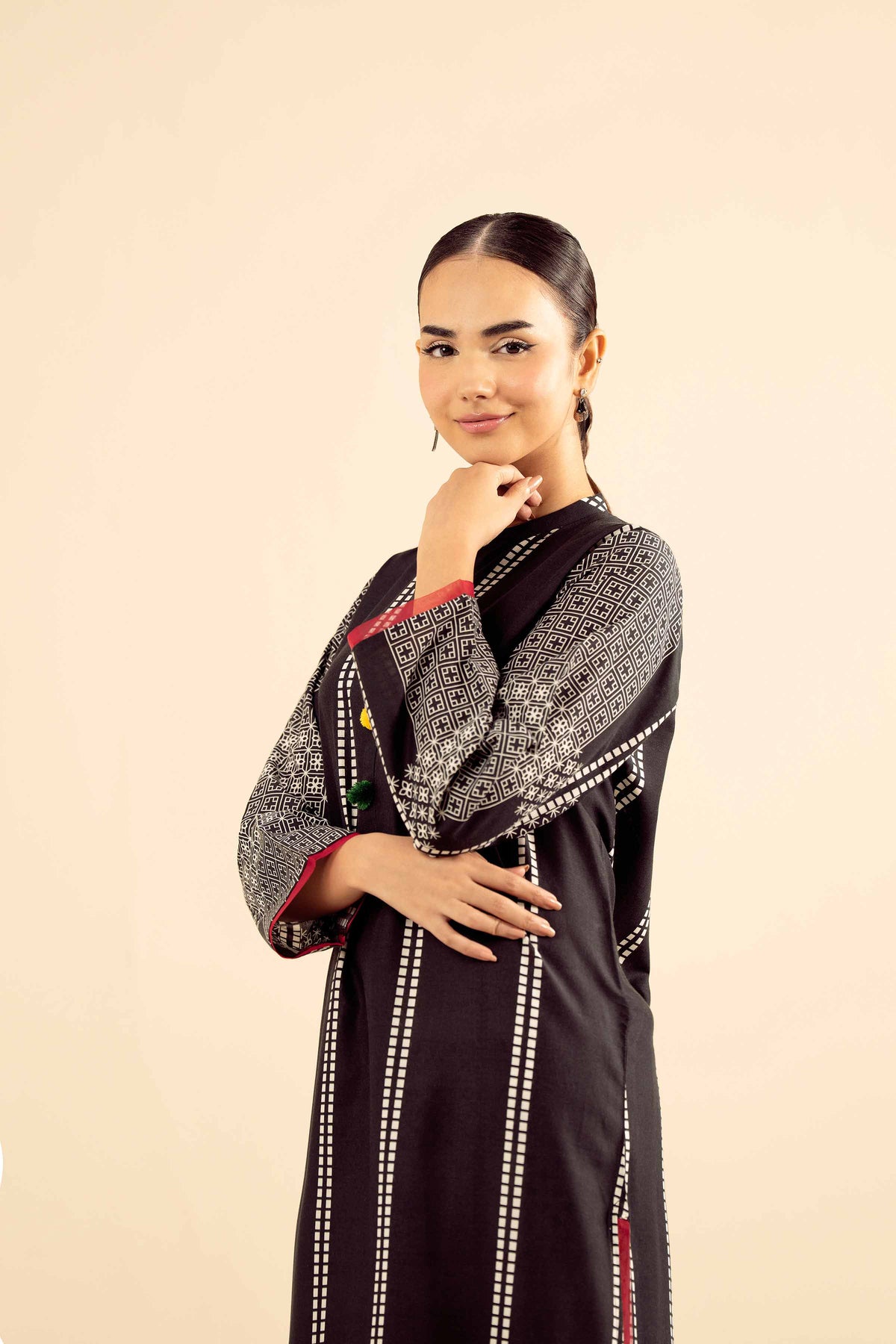 2 Piece - Printed Embroidered Suit - PW25-209 Black Wool 2PC Embroidered Nishat Australia