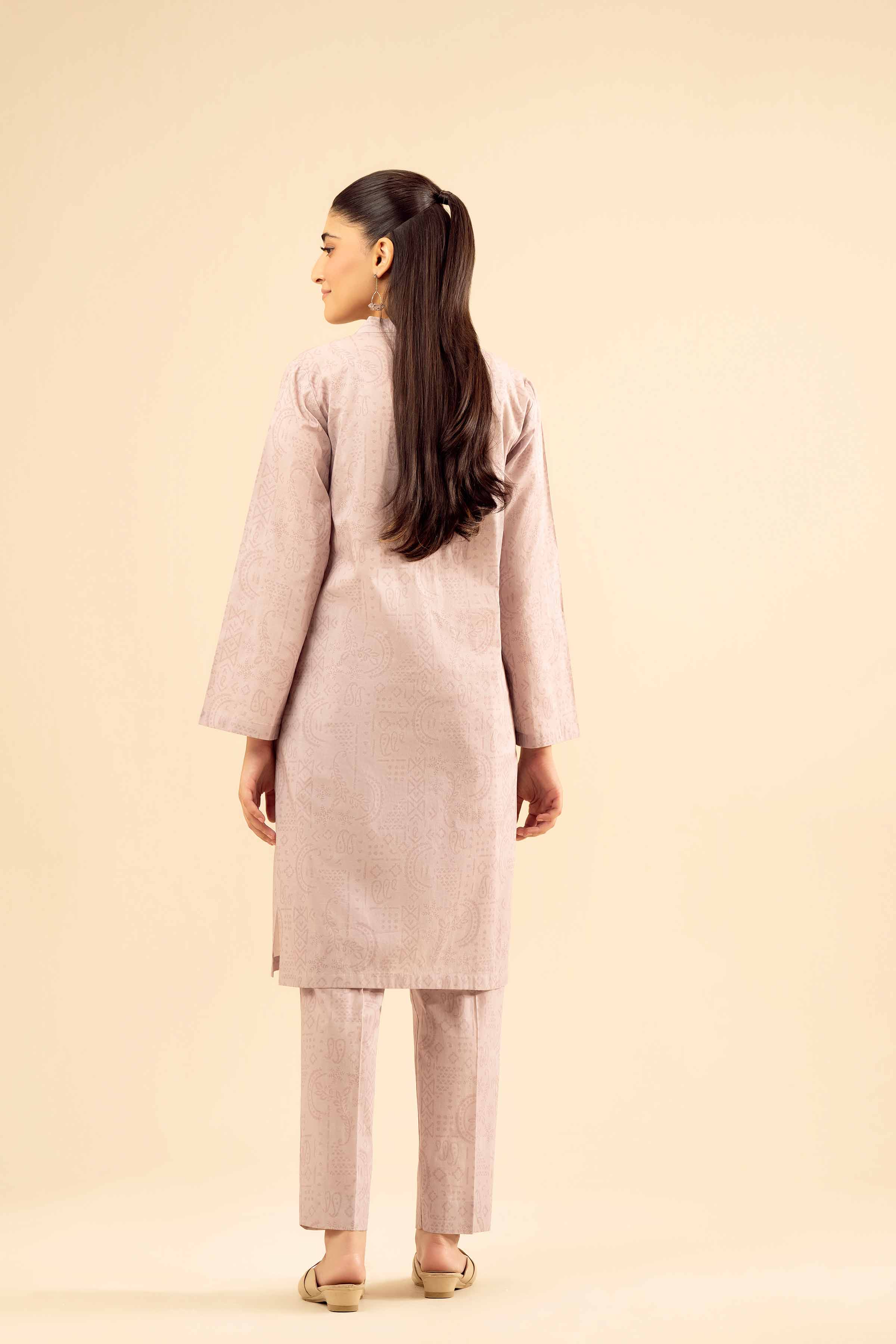 2 Piece - Printed Suit - PW25-21 READY TO WEAR Pink Cambric 2PC Printed