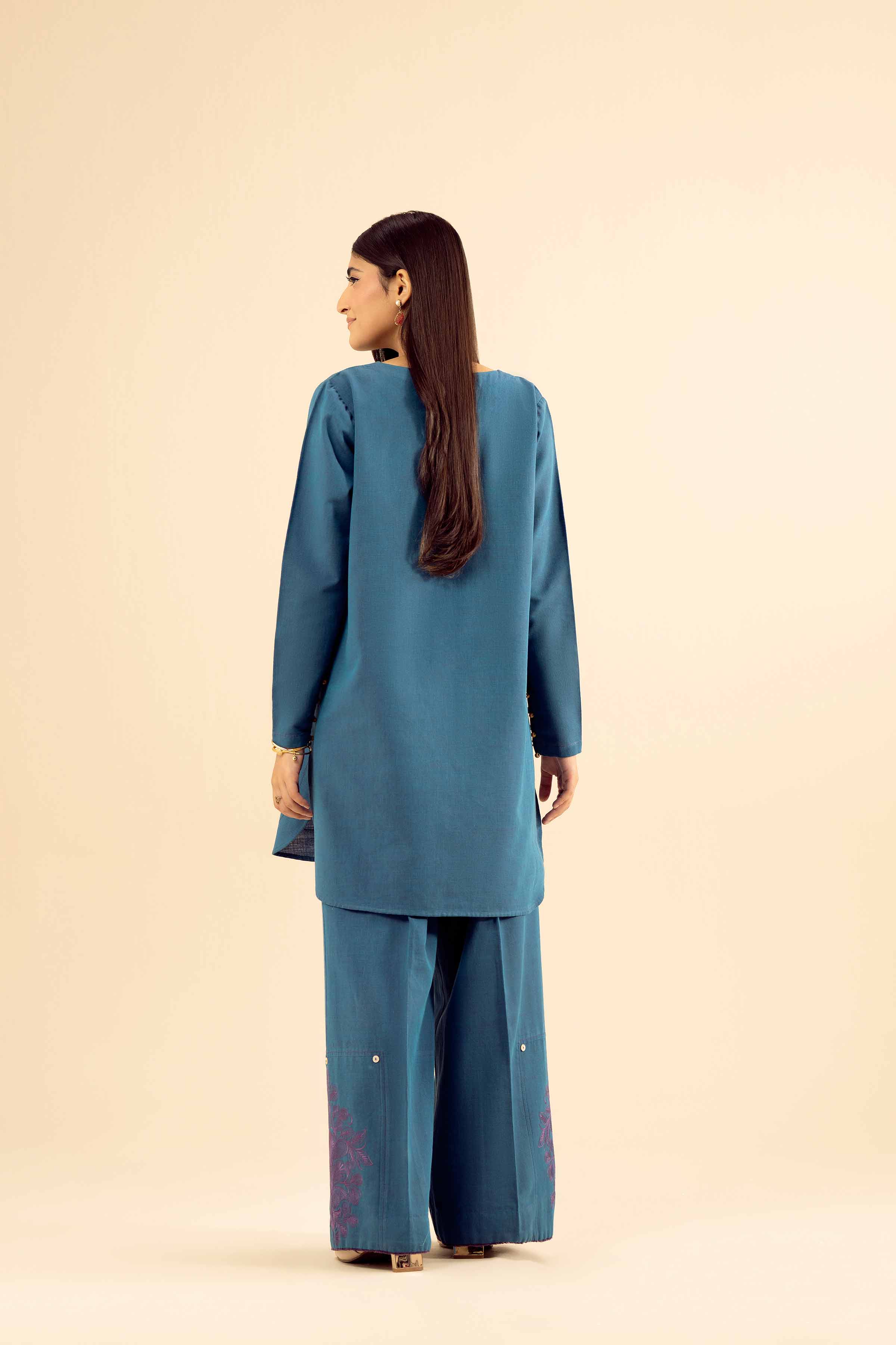 2 Piece - Embroidered Suit - PW25-219 READY TO WEAR Blue Tropical 2PC Embroidered