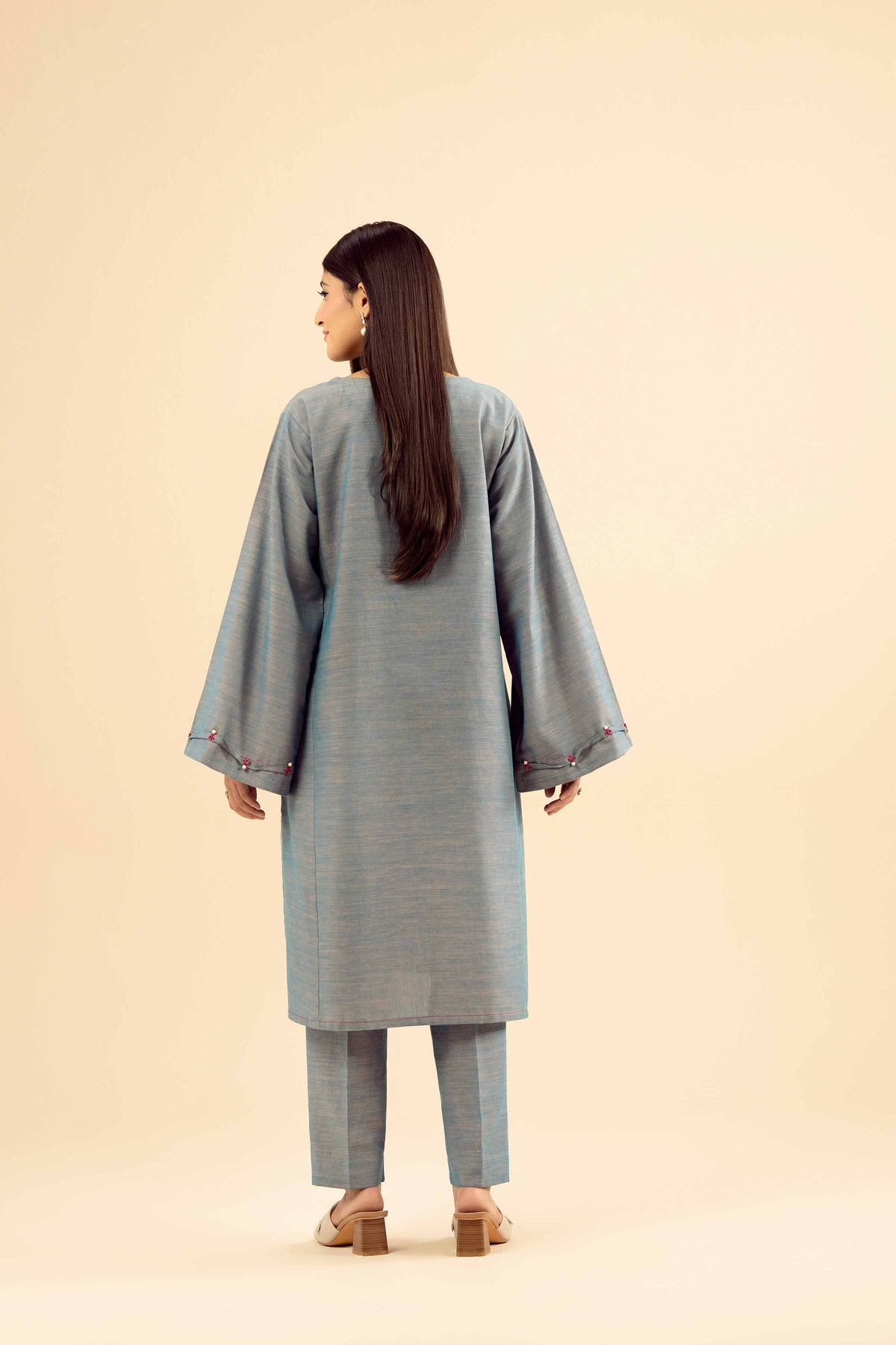 2 Piece - Embroidered Suit - PW25-222 Blue Khaddar 2PC Embroidered Nishat Australia