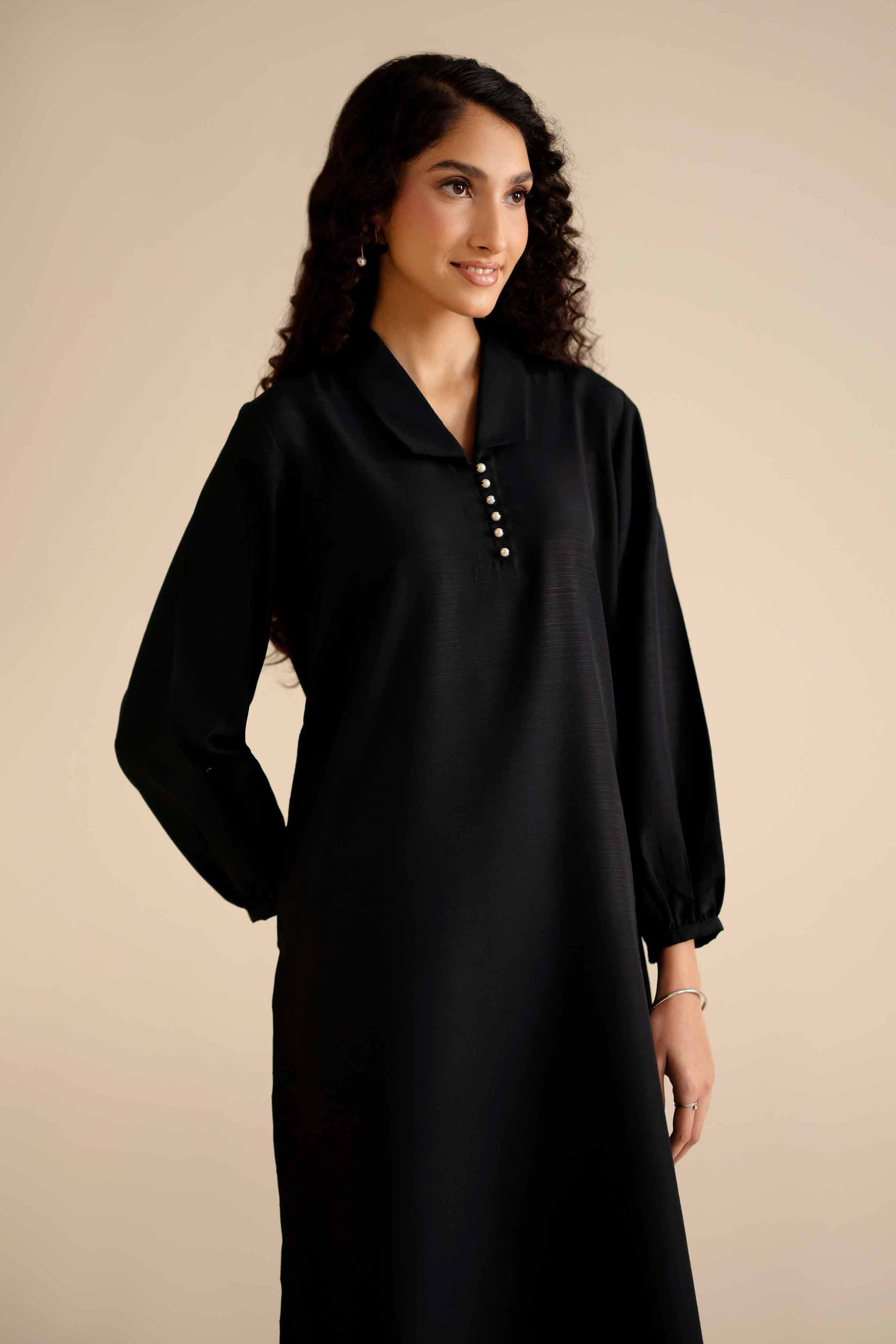 2 Piece - Basic Suit - PW25-248 READY TO WEAR Black Silk 2PC Solids