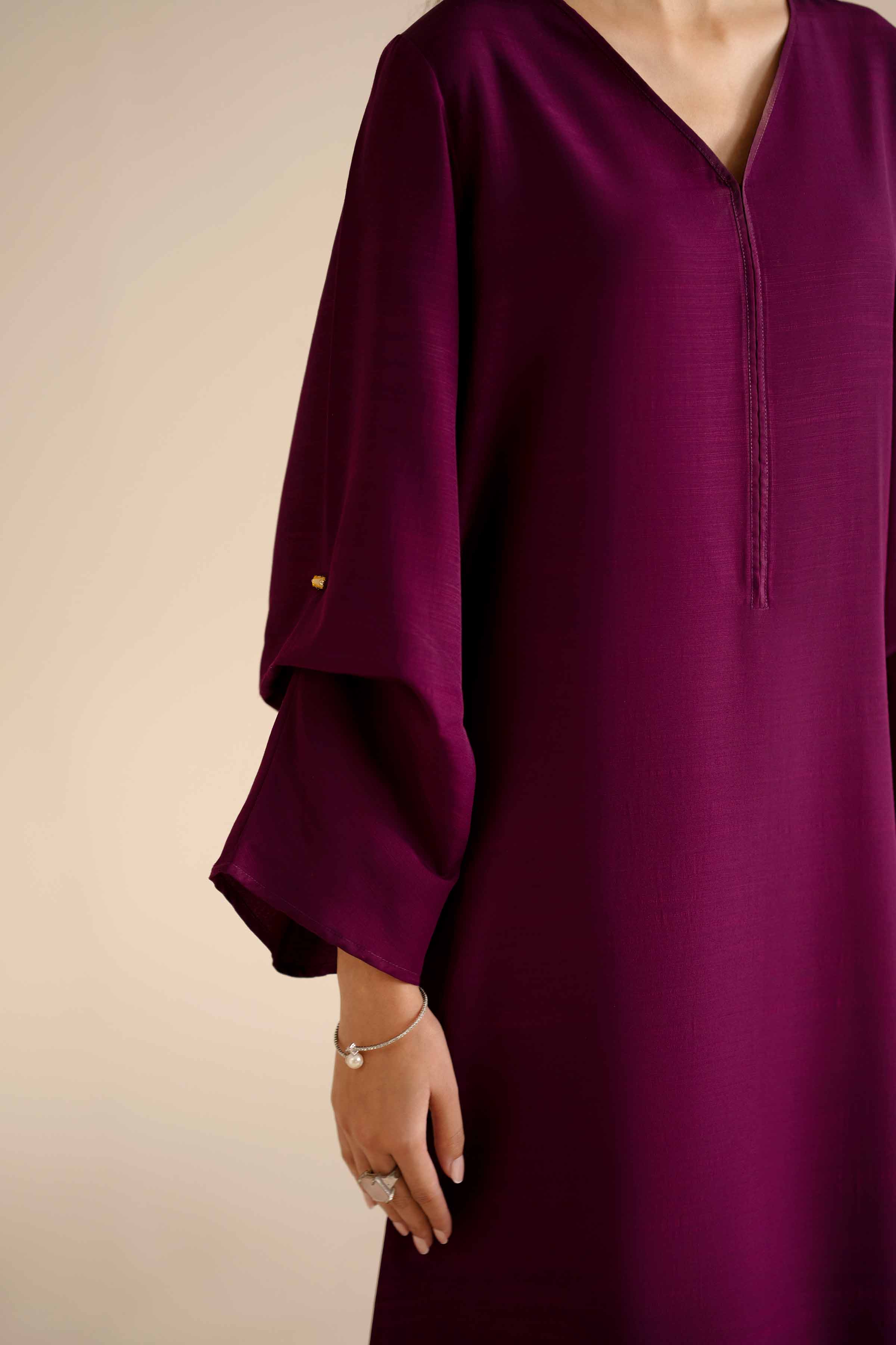 2 Piece - Basic Suit - PW25-249 READY TO WEAR Purple Silk 2PC Solids