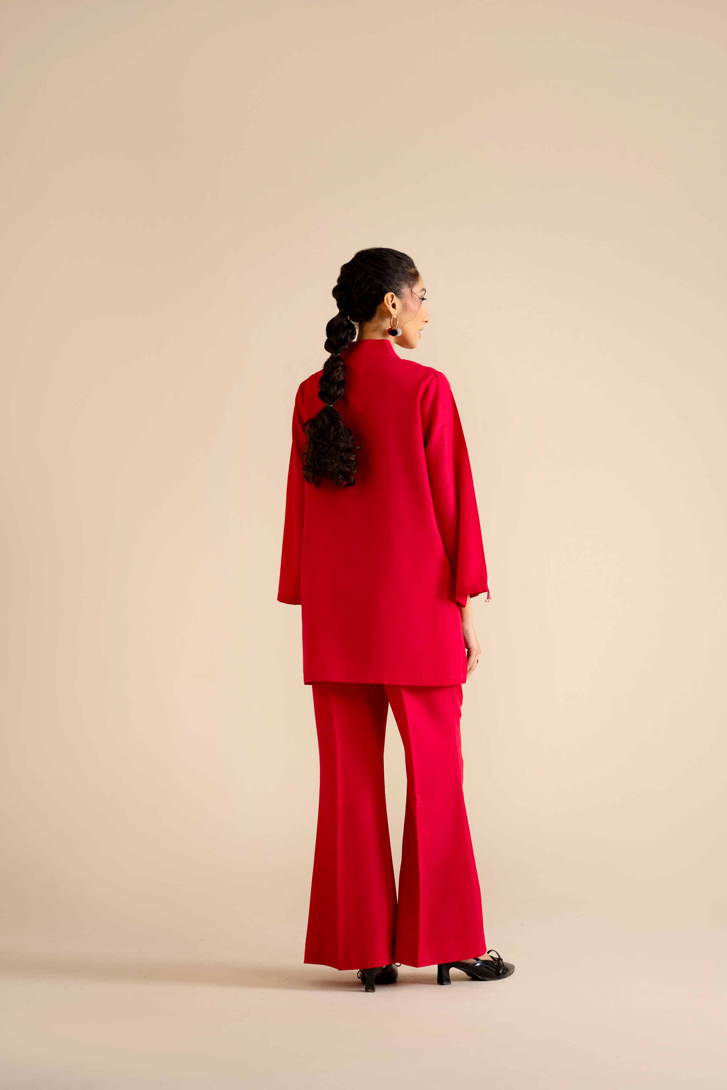 2 Piece - Basic Suit - PW25-250 READY TO WEAR Pink Silk 2PC Solids