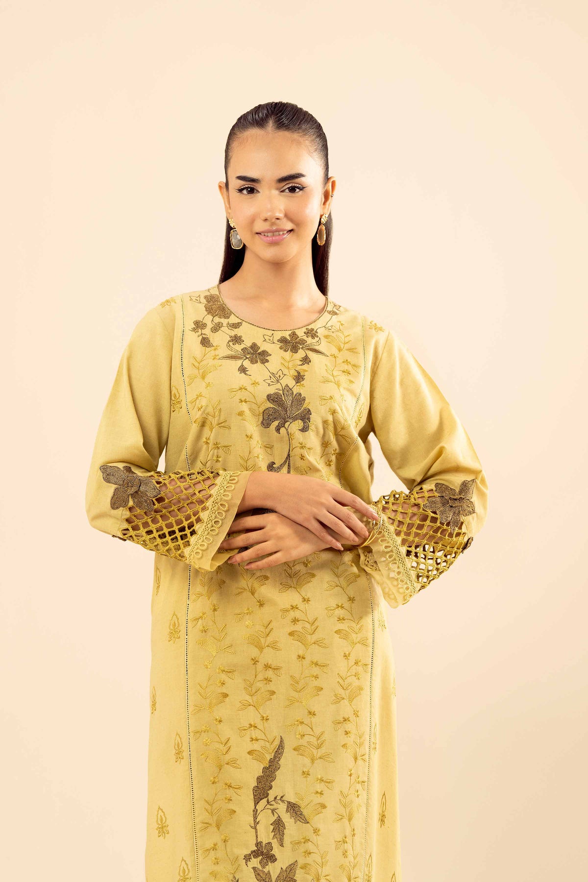 2 Piece - Embroidered Suit - PW25-262 Green Slub 2PC Embroidered Nishat Australia