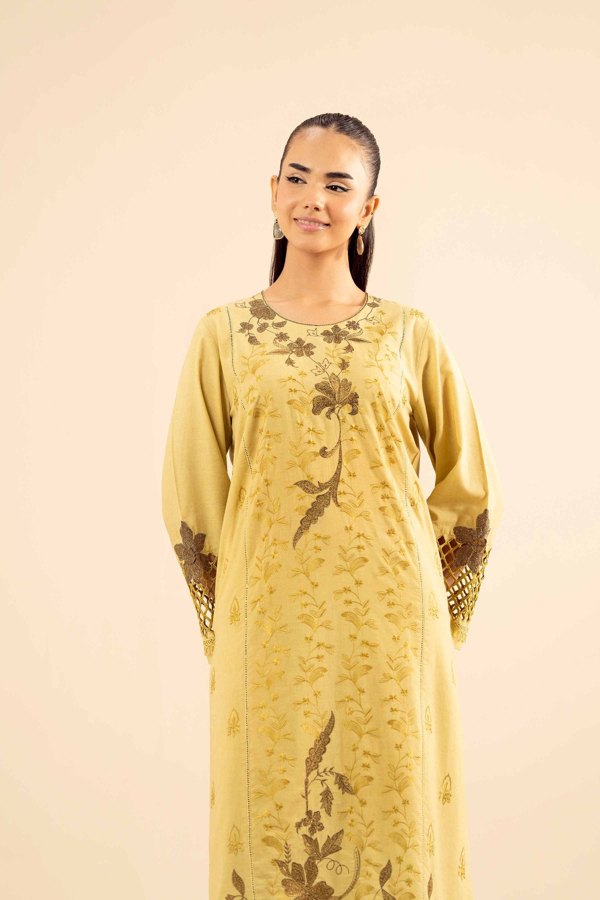 2 Piece - Embroidered Suit - PW25-262 Green Slub 2PC Embroidered Nishat Australia