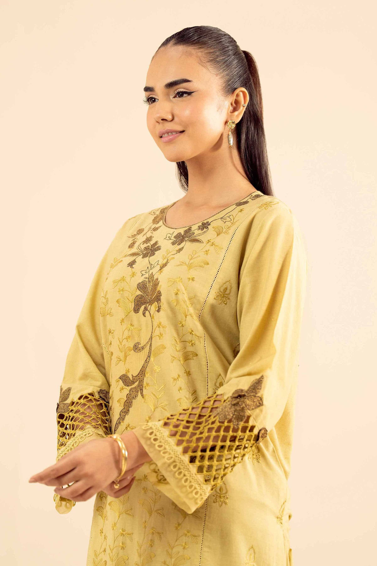 2 Piece - Embroidered Suit - PW25-262 Green Slub 2PC Embroidered Nishat Australia