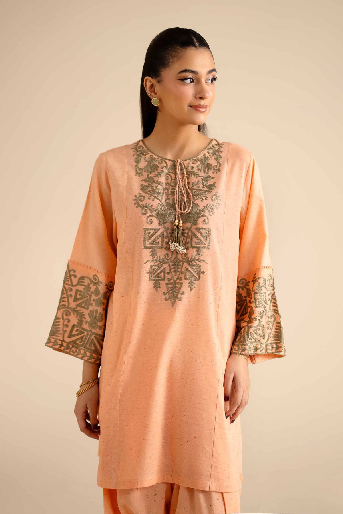 2 Piece - Embroidered Suit - PW25-268 Orange Khaddar 2PC Embroidered Nishat Australia