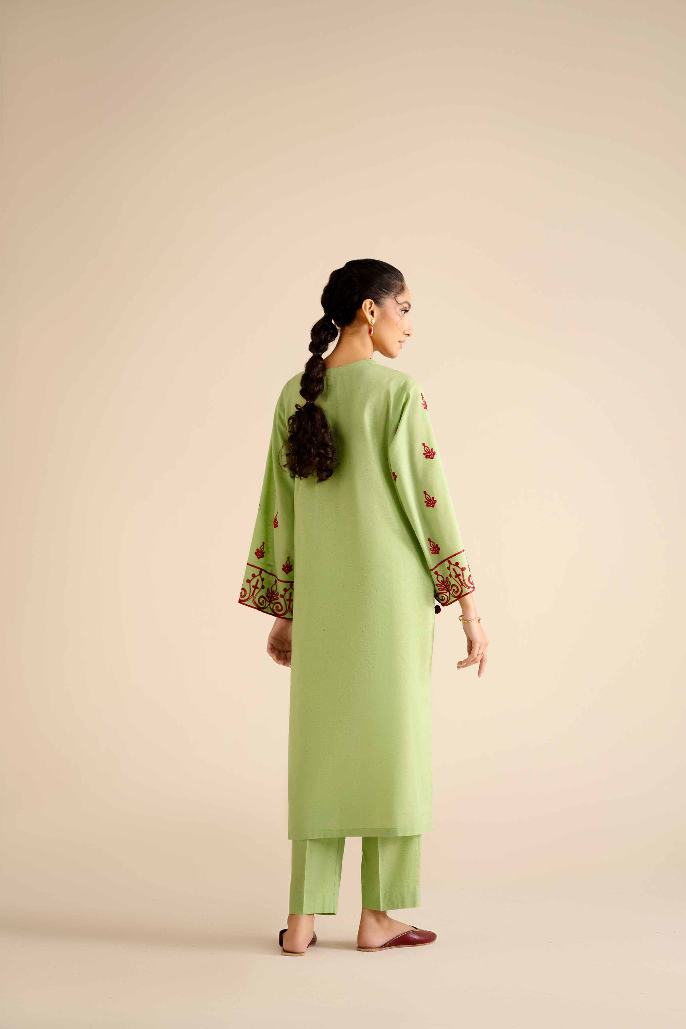 2 Piece - Embroidered Suit - PW25-269 READY TO WEAR Green Khaddar 2PC Embroidered