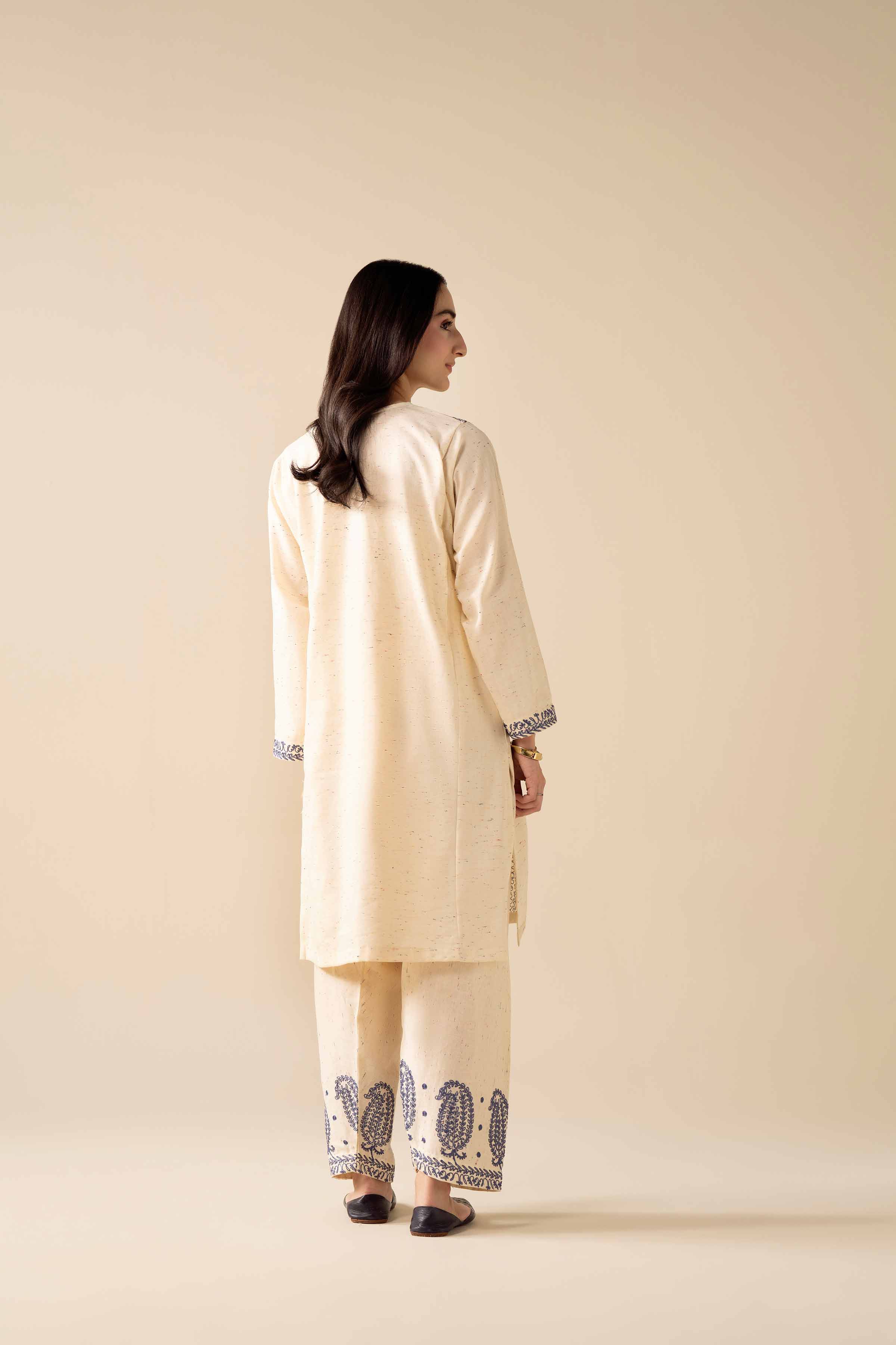 2 Piece - Embroidered Suit - PW25-271 READY TO WEAR White Khaddar 2PC Embroidered