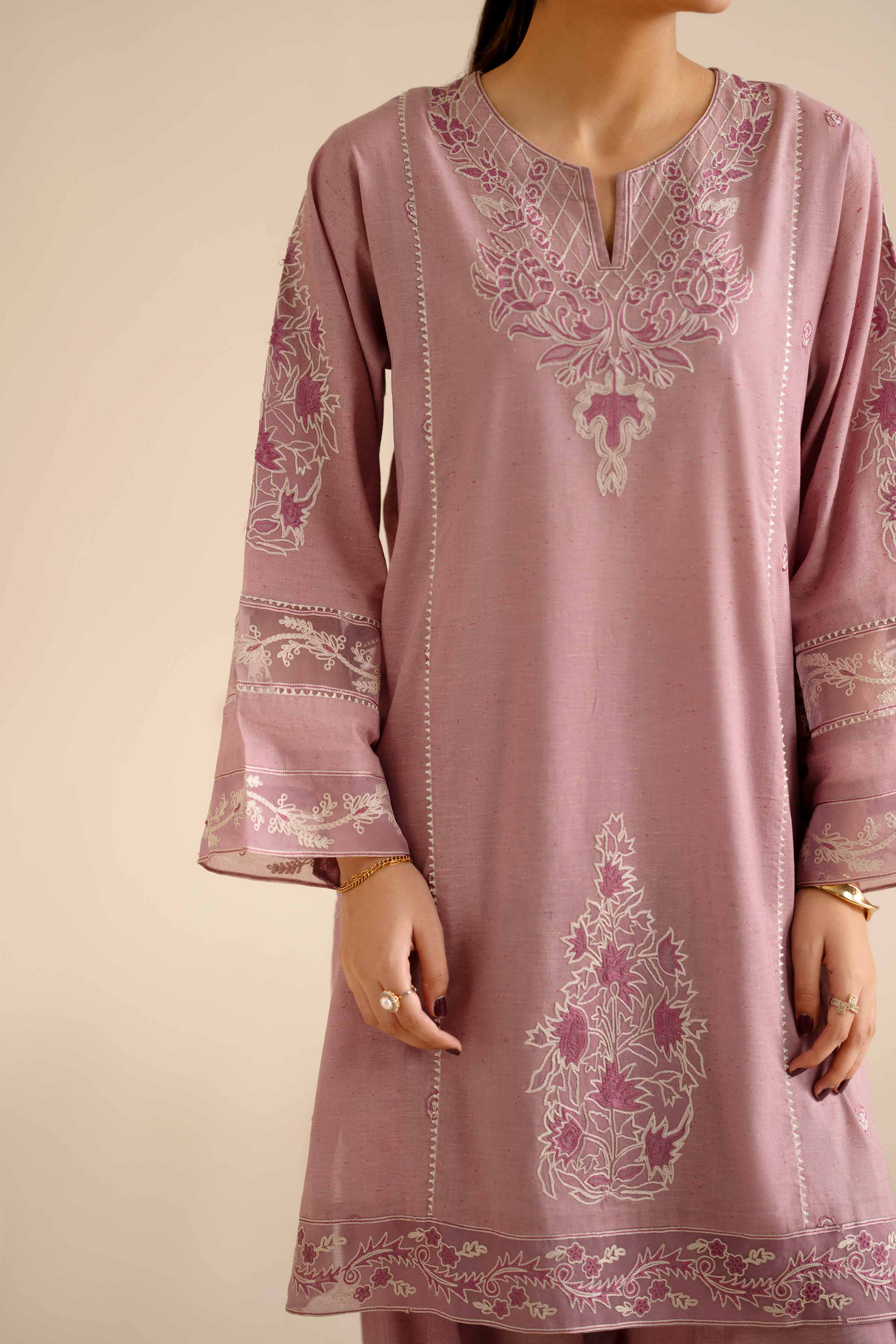 2 Piece - Embroidered Suit - PW25-272 READY TO WEAR Purple Khaddar 2PC Embroidered