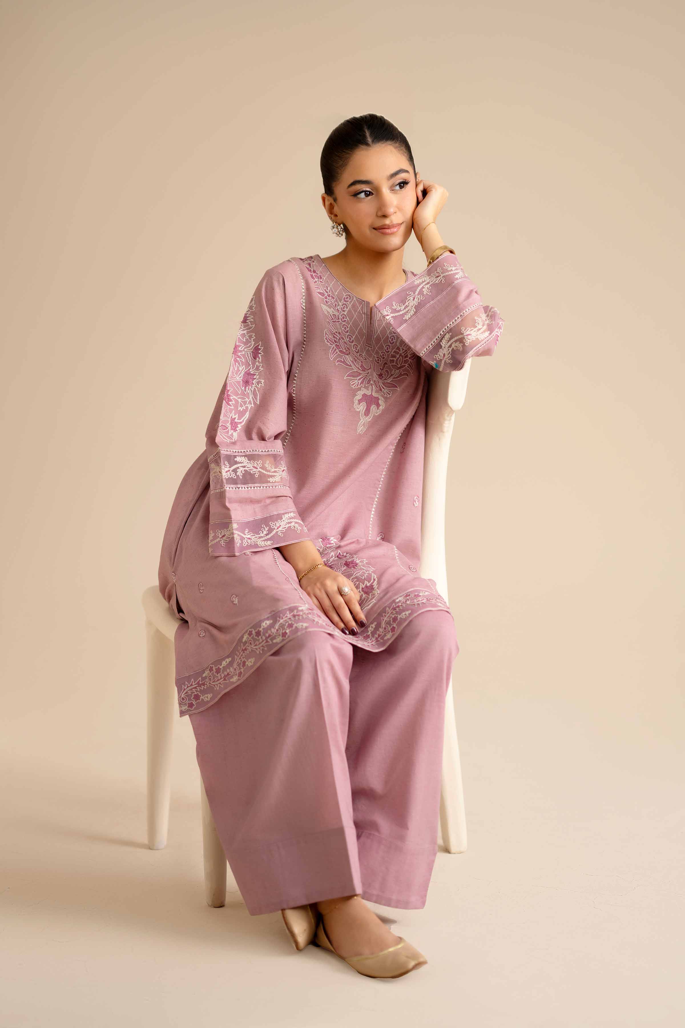 2 Piece - Embroidered Suit - PW25-272 READY TO WEAR Purple Khaddar 2PC Embroidered
