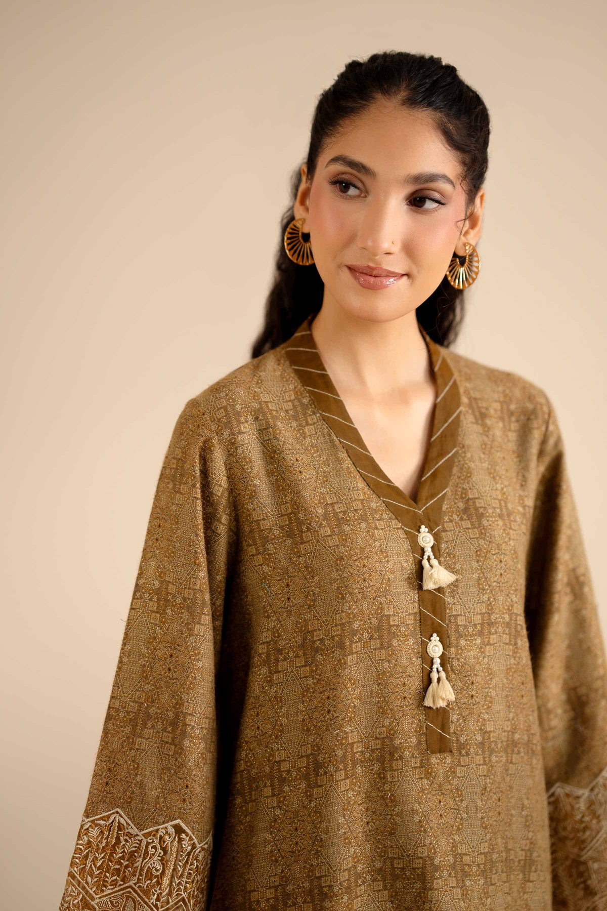 2 Piece - Printed Embroidered Suit - PW25-273 Green Jacquard 2PC Embroidered Nishat Australia