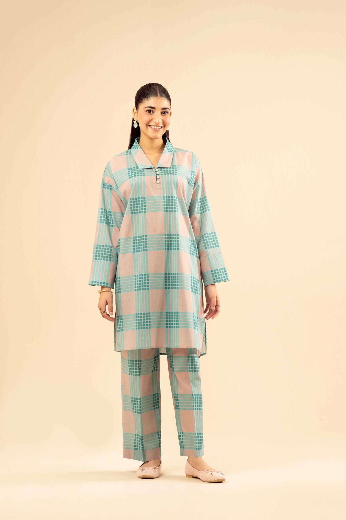 2 Piece - Printed Suit - PW25-28 Blue Cambric 2PC Printed Nishat Australia
