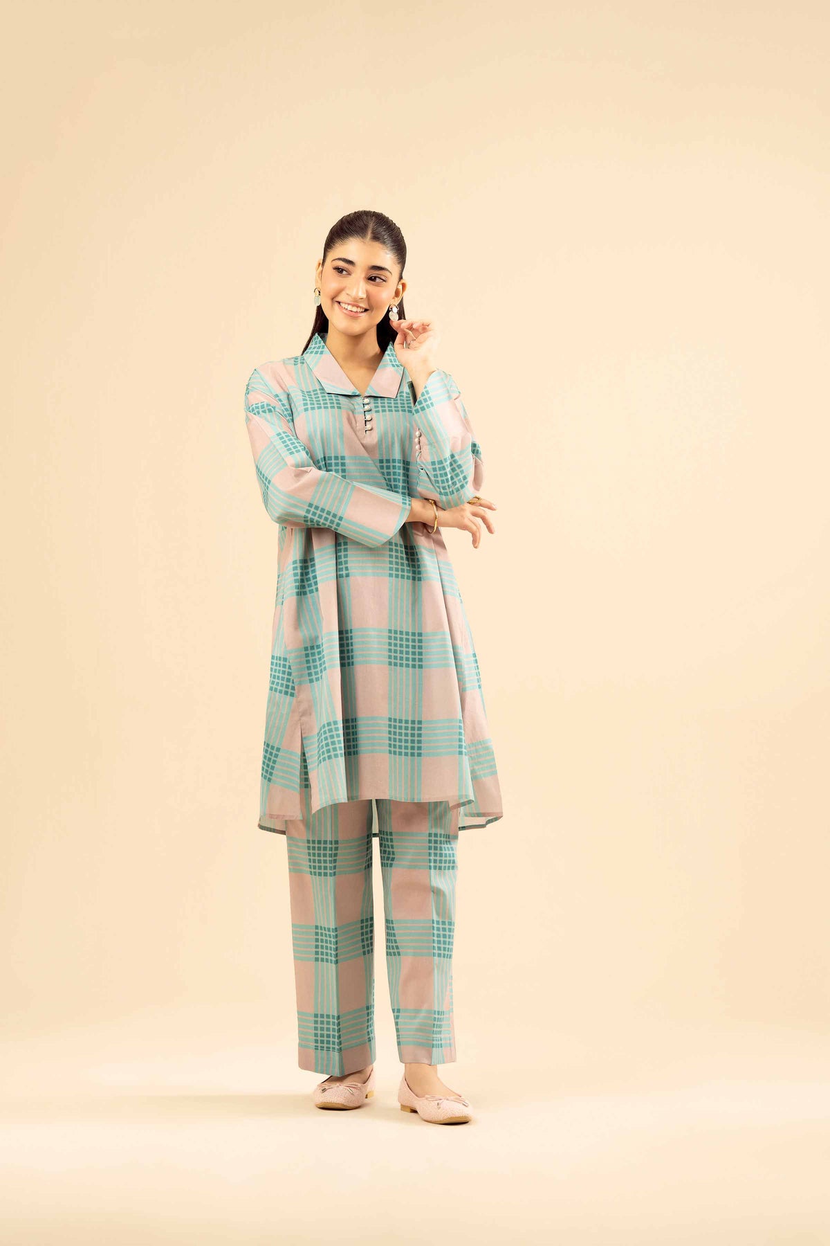 2 Piece - Printed Suit - PW25-28 Blue Cambric 2PC Printed Nishat Australia