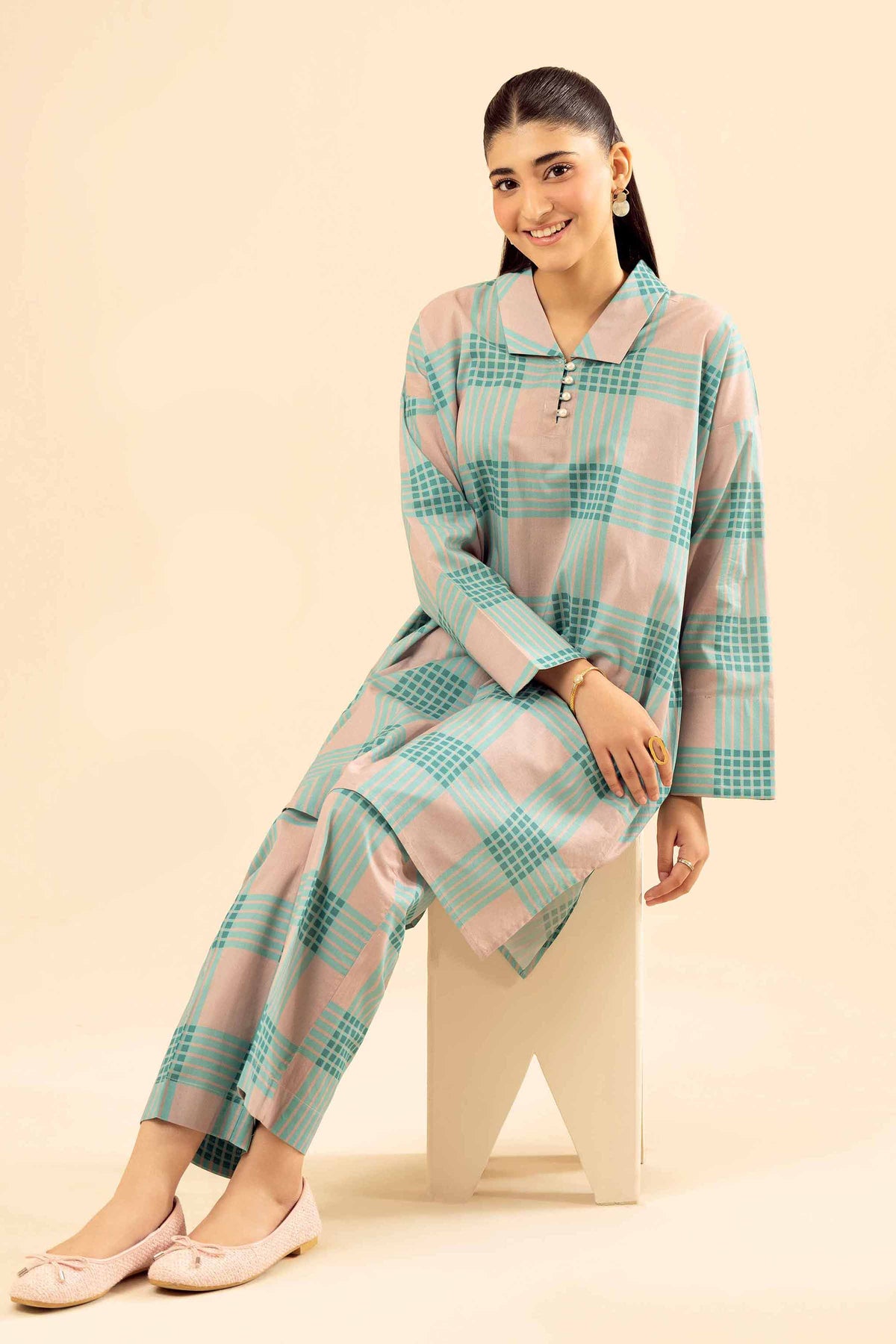 2 Piece - Printed Suit - PW25-28 Blue Cambric 2PC Printed Nishat Australia