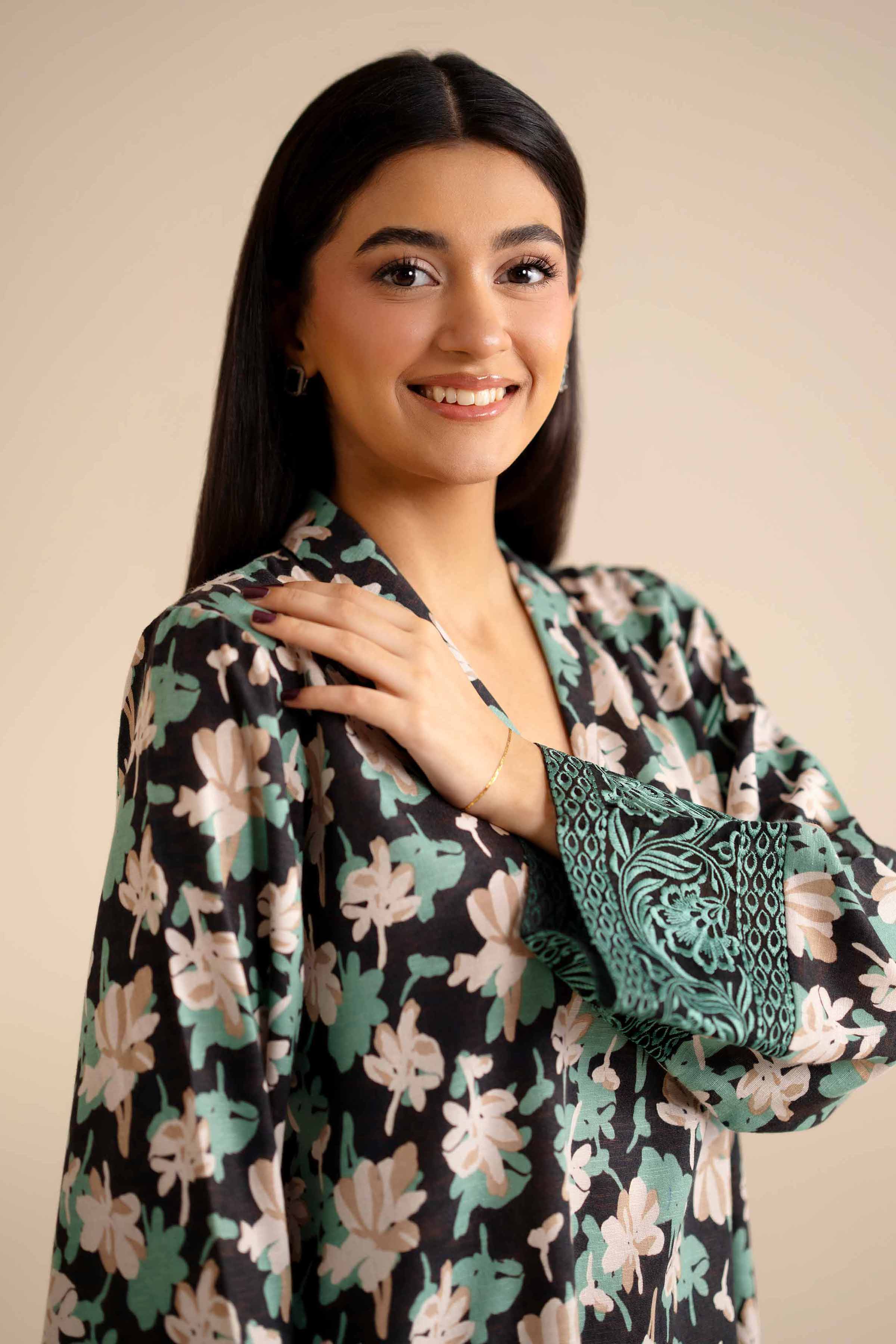 2 Piece - Printed Embroidered Suit - PW25-290 READY TO WEAR Multi Karandi 2PC Embroidered