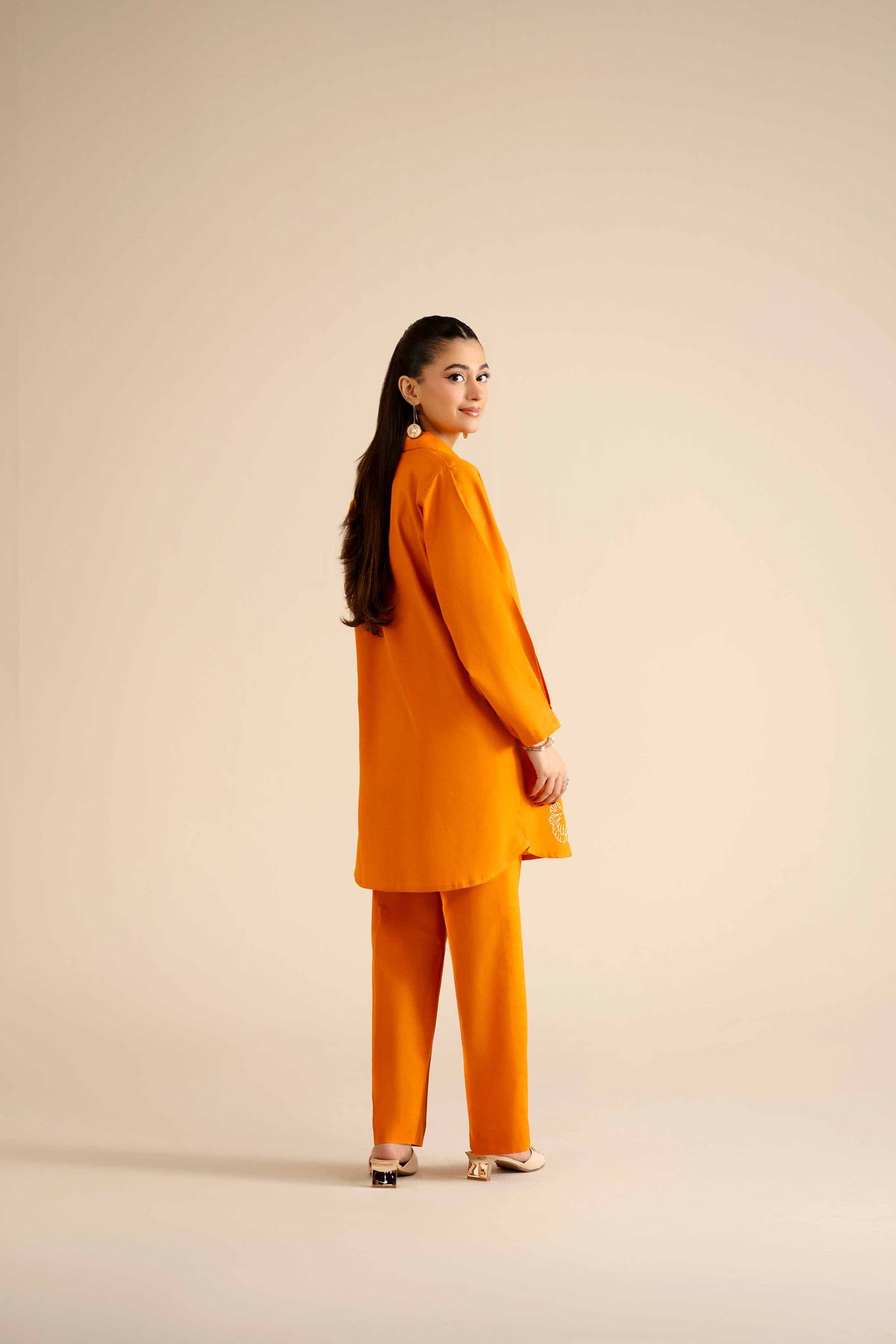2 Piece - Embroidered Suit - PW25-296 Orange Cotton 2PC Embroidered Nishat Australia