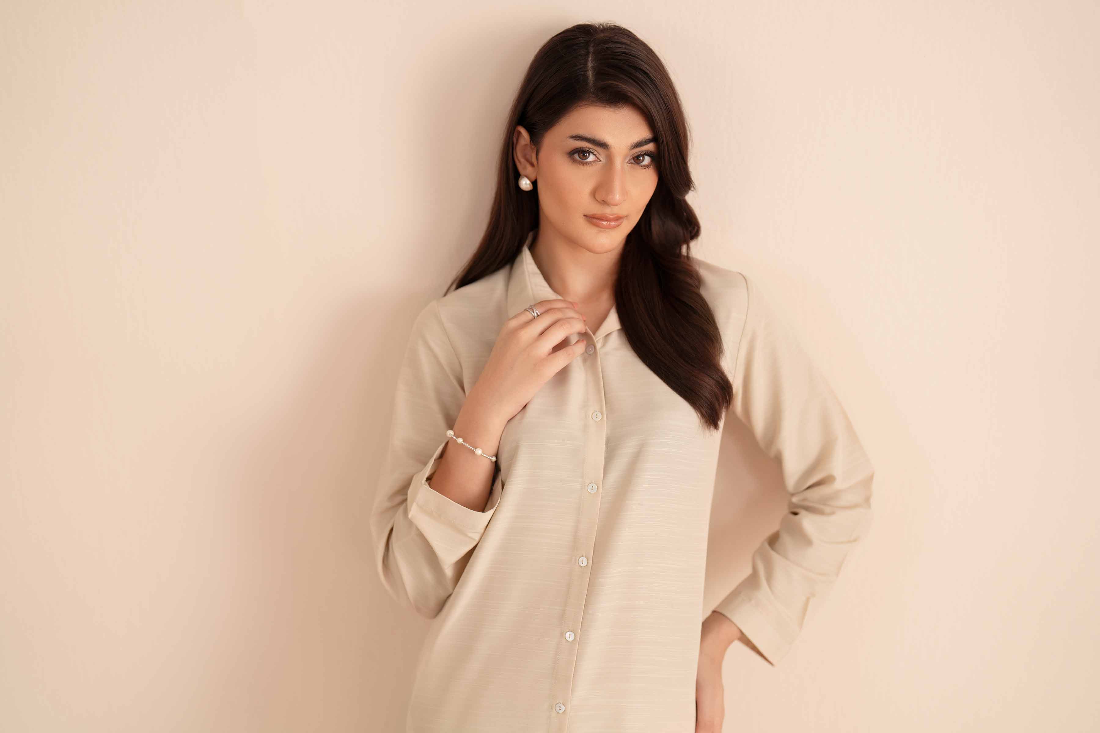 2 Piece - Basic Suit - PW25-313 READY TO WEAR White Silk 2PC Solids
