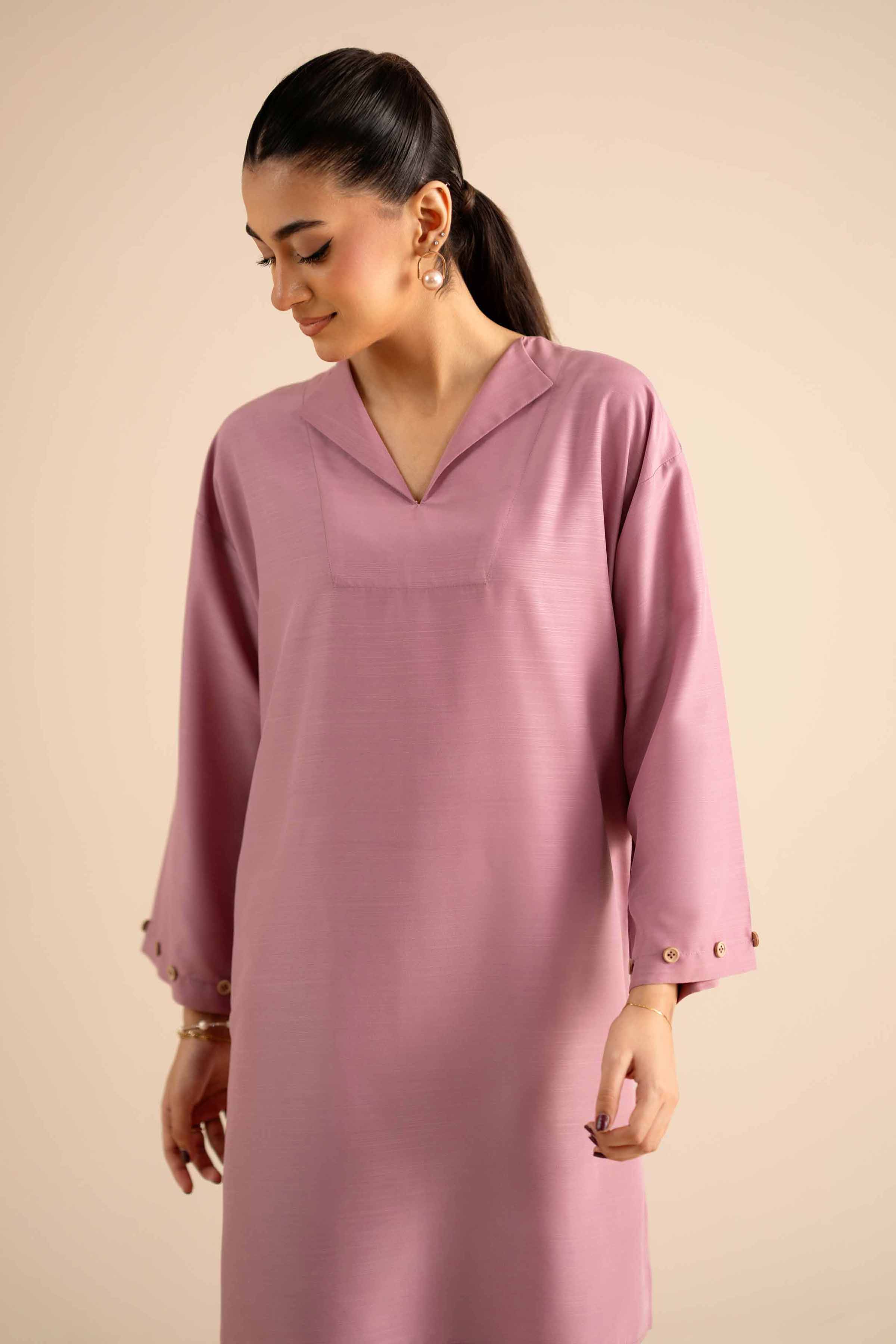 2 Piece - Basic Suit - PW25-314 READY TO WEAR Pink Silk 2PC Solids