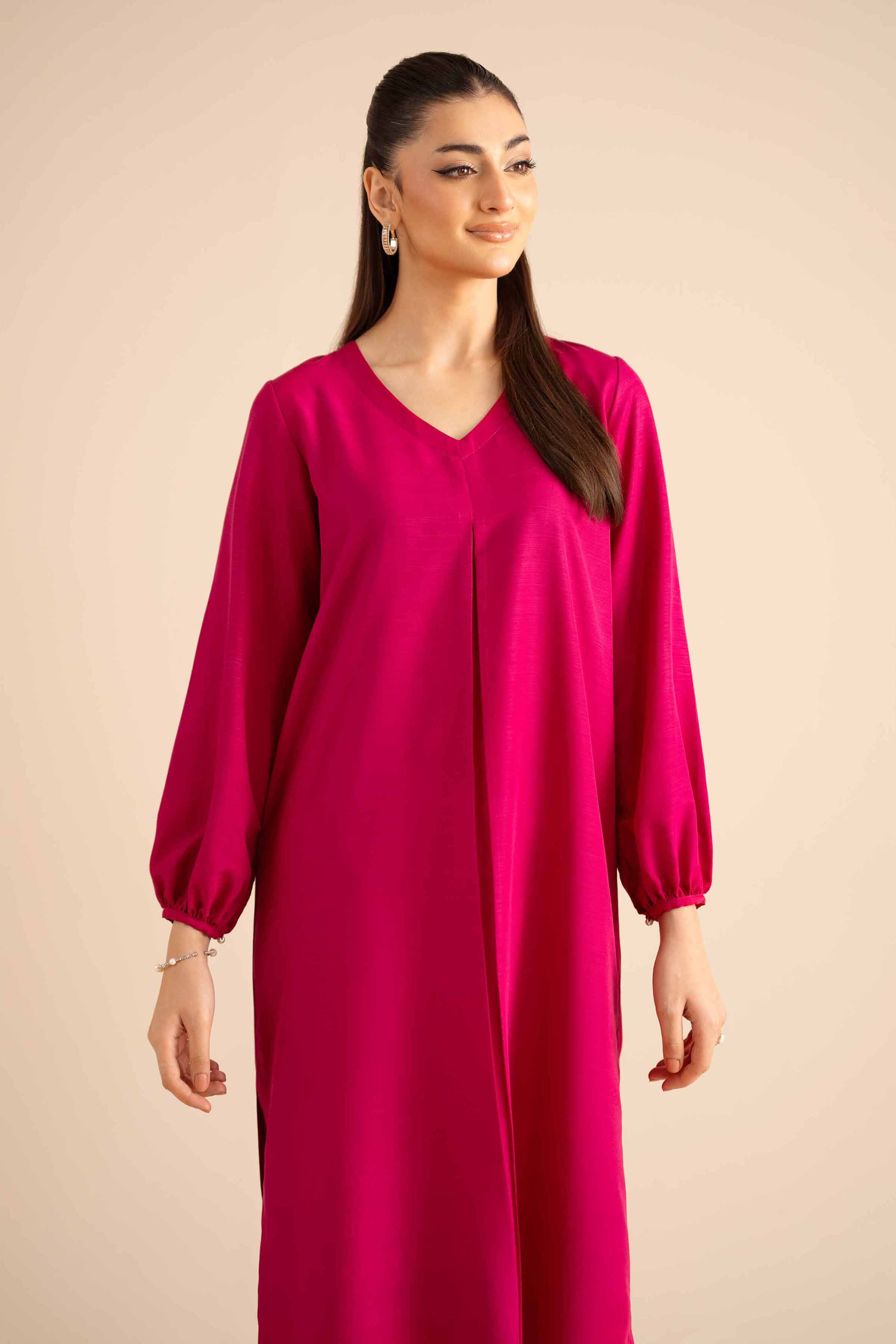 2 Piece - Basic Suit - PW25-315 READY TO WEAR Pink Silk 2PC Solids